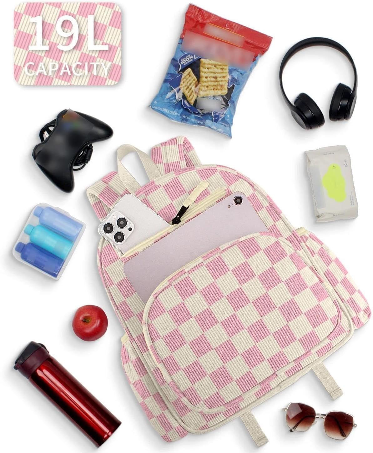 Corduroy Kids Backpack for Girls, Girls Backpack 5-9, Kindergarten Elementary School Bookbag for