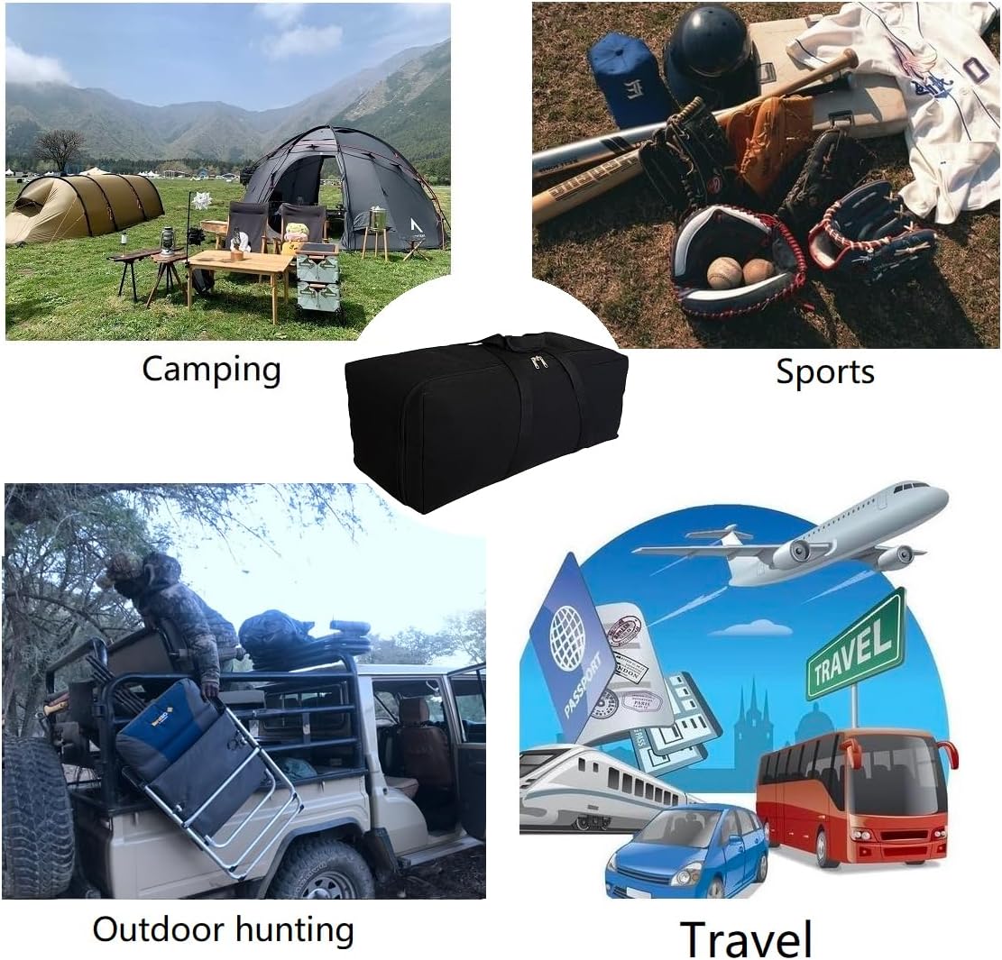 Extra Large Canvas Travel Duffle Bag Heavy Duty, Sports Military Camping Tent Storage
