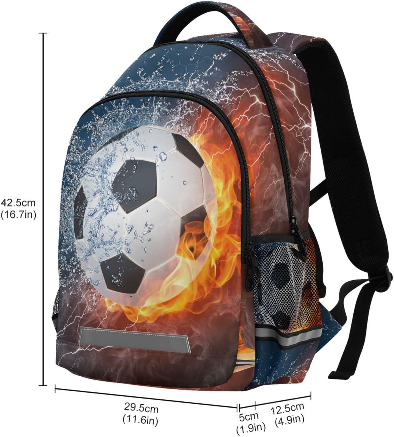 Soccer Ball Boys Backpack Football Elementary School Bookbag Kids Travel Rucksack Laptop Bag