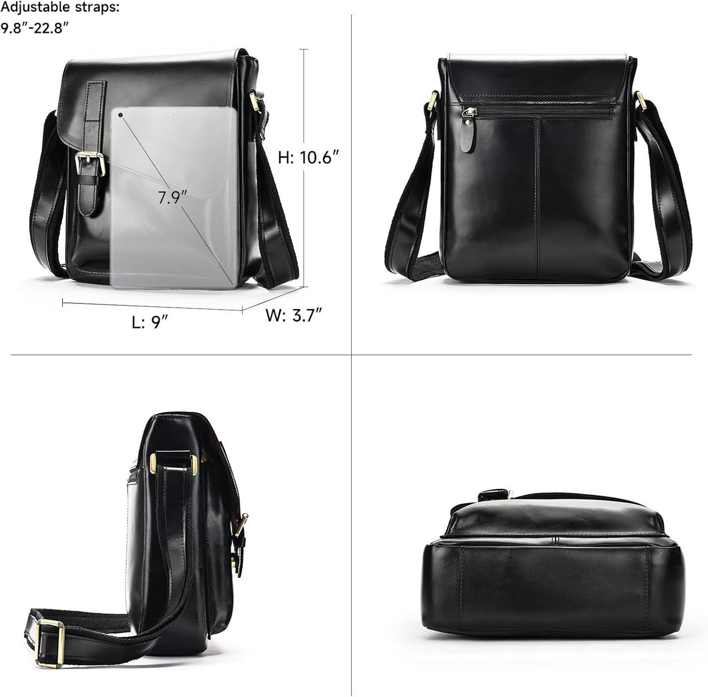 Men Leather Messenger Bag Vintage Working Shoulder Crossbody Bags Purse Daypack Handbags for Women Gift