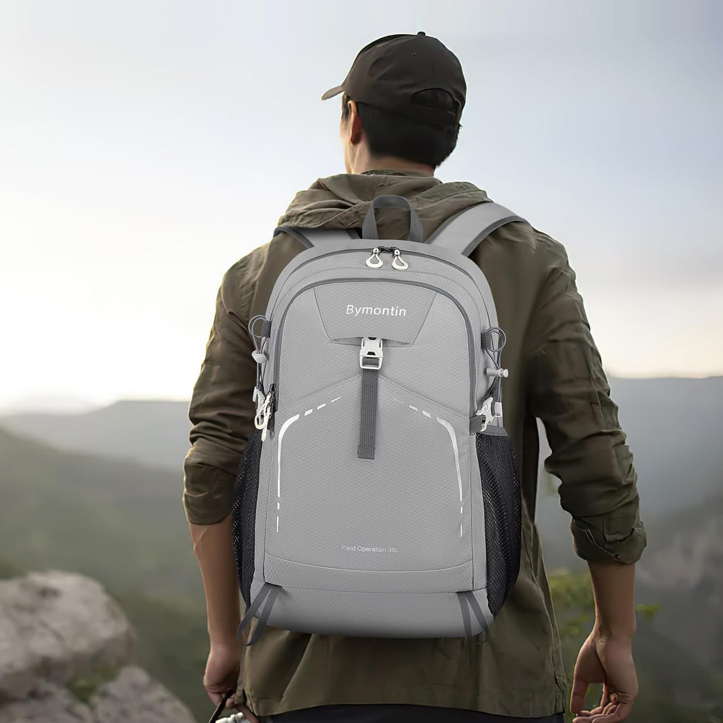 35L Lightweight Packable Backpack – Durable Foldable Daypack for Travel, Hiking, and Gym (Grey)