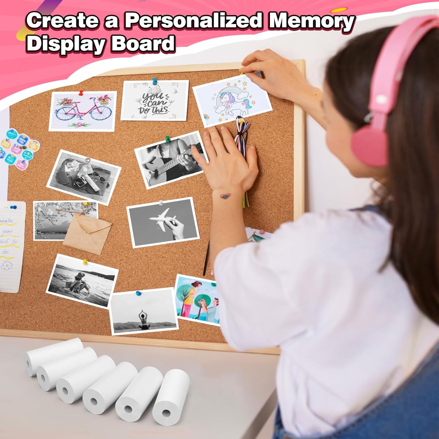 Kids Camera Instant Photo Printing Paper Roll, 16 Rolls Leebotree Thermal Print Refill Fit for Most Kids Instant Camera Includes ESOXOFFORE/Dylanto/DUDUDRAGON/Cimizi (16 Rolls-White)