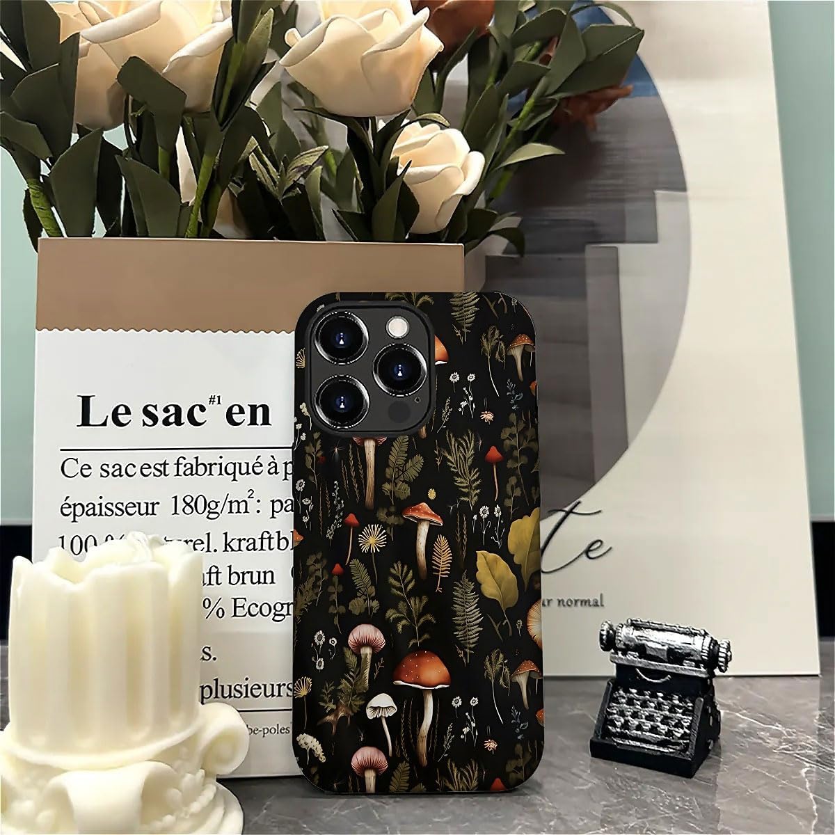 SEized Case Compatible with for iPhone 16 Pro Max,Vintage Mushroom Snail Daisy Leaf Phone Case for Girl Women Boy Men,Durable Protection Phone Case for iPhone 16 Pro Max