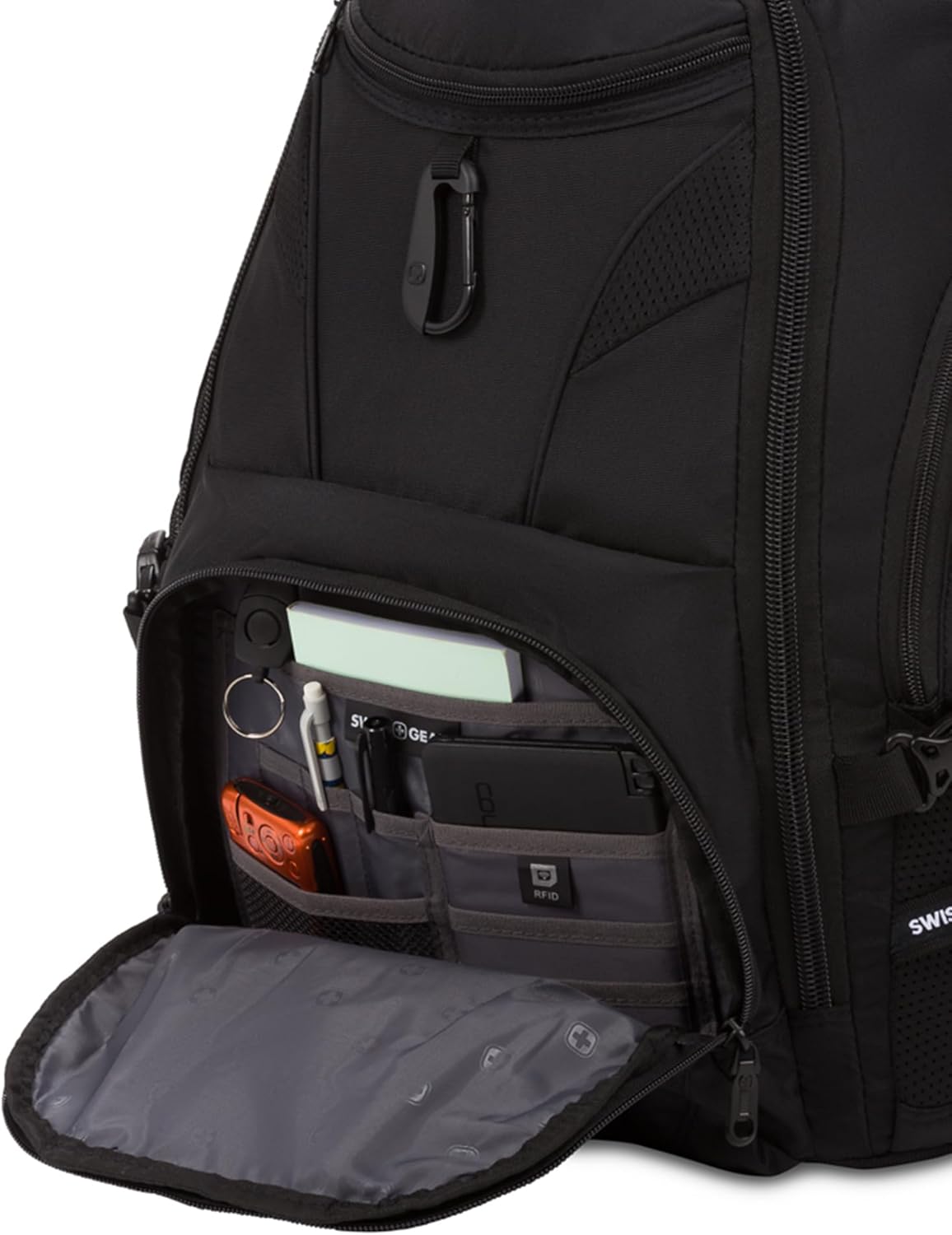 SwissGear 1900 Scansmart TSA 17 Laptop Backpack, Black/Black, 19-Inch
