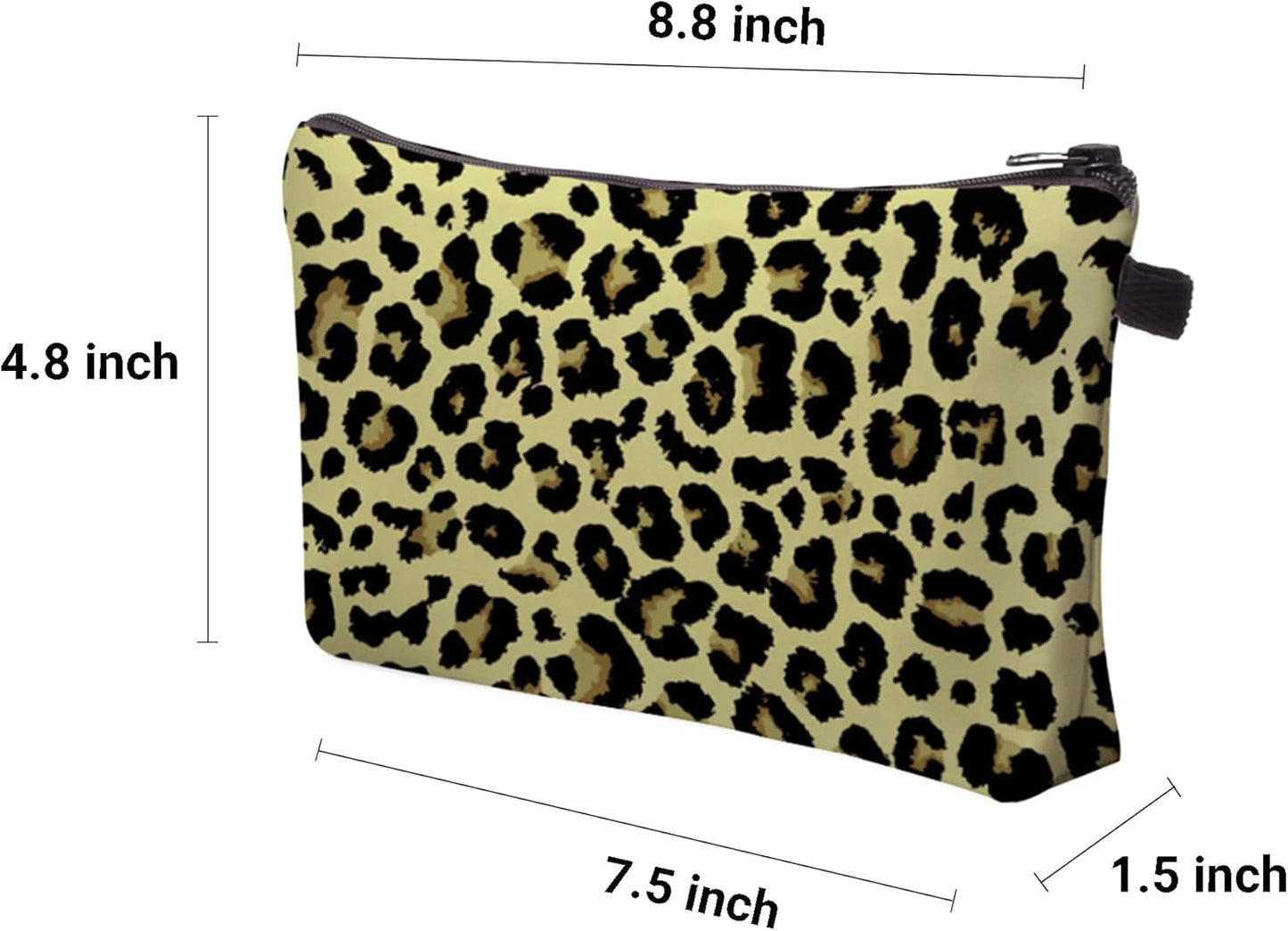 Cute Travel Makeup Bag Cosmetic Bag Small Pouch Gift for Women (Leopard Print)