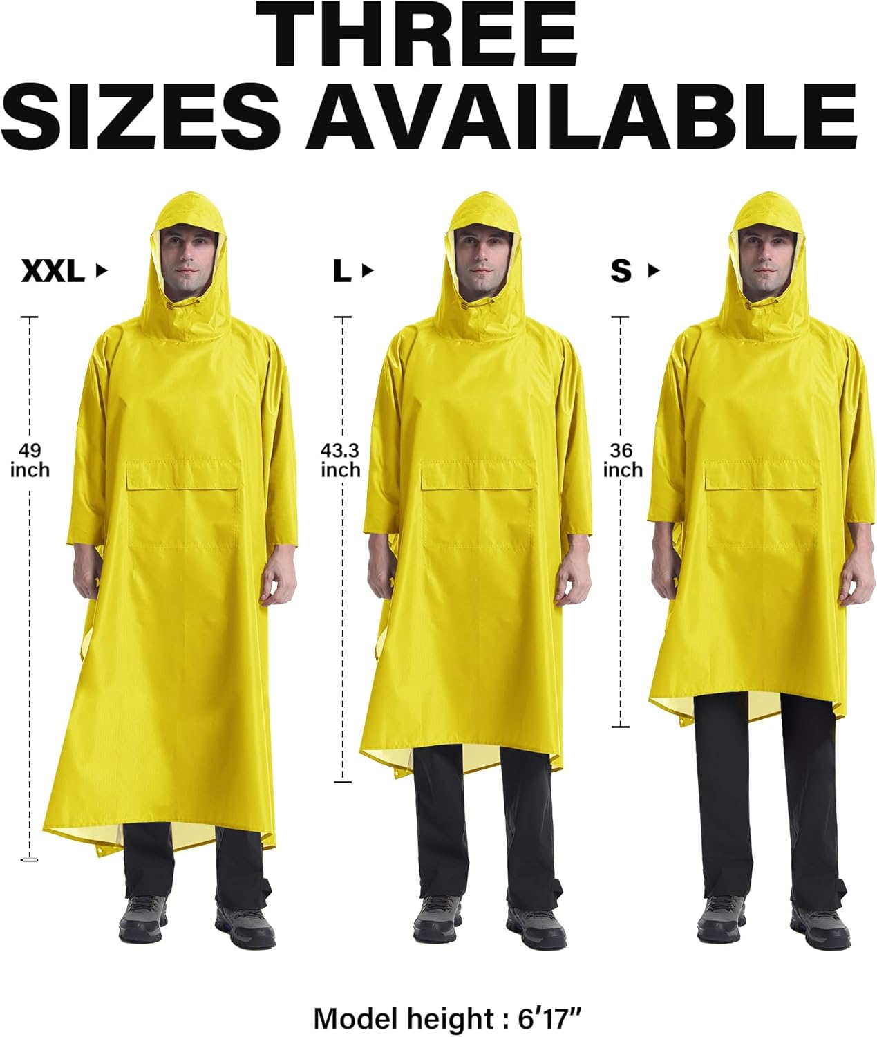 iCreek Hooded Rain Poncho Packable Unisex Raincoat Jacket with Pocket Waterproof Lightweight for Hiking, Camping, Outdoor