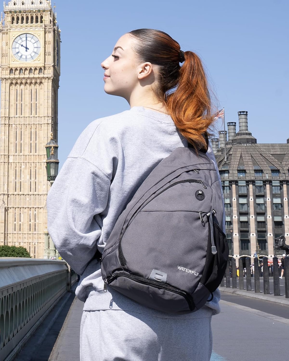 WATERFLY Sling Bag Crossbody Backpack: Over Shoulder Daypack Casual Cross Chest Side Pack