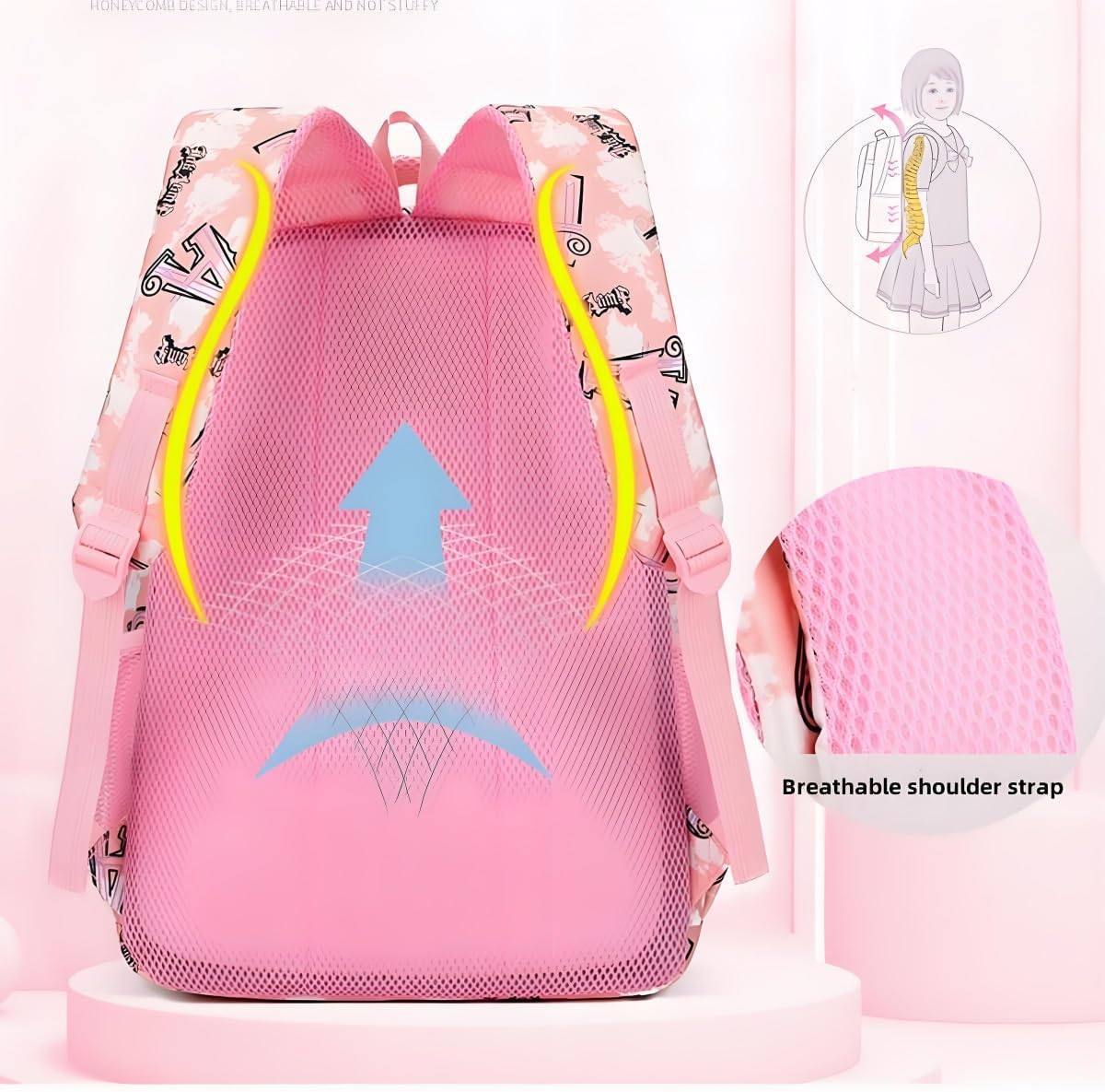 Kid Backpack for Girls Boys Bookbag Elementary Middle School Backpacks Kids School Bag Travel Back Pack(Pink)