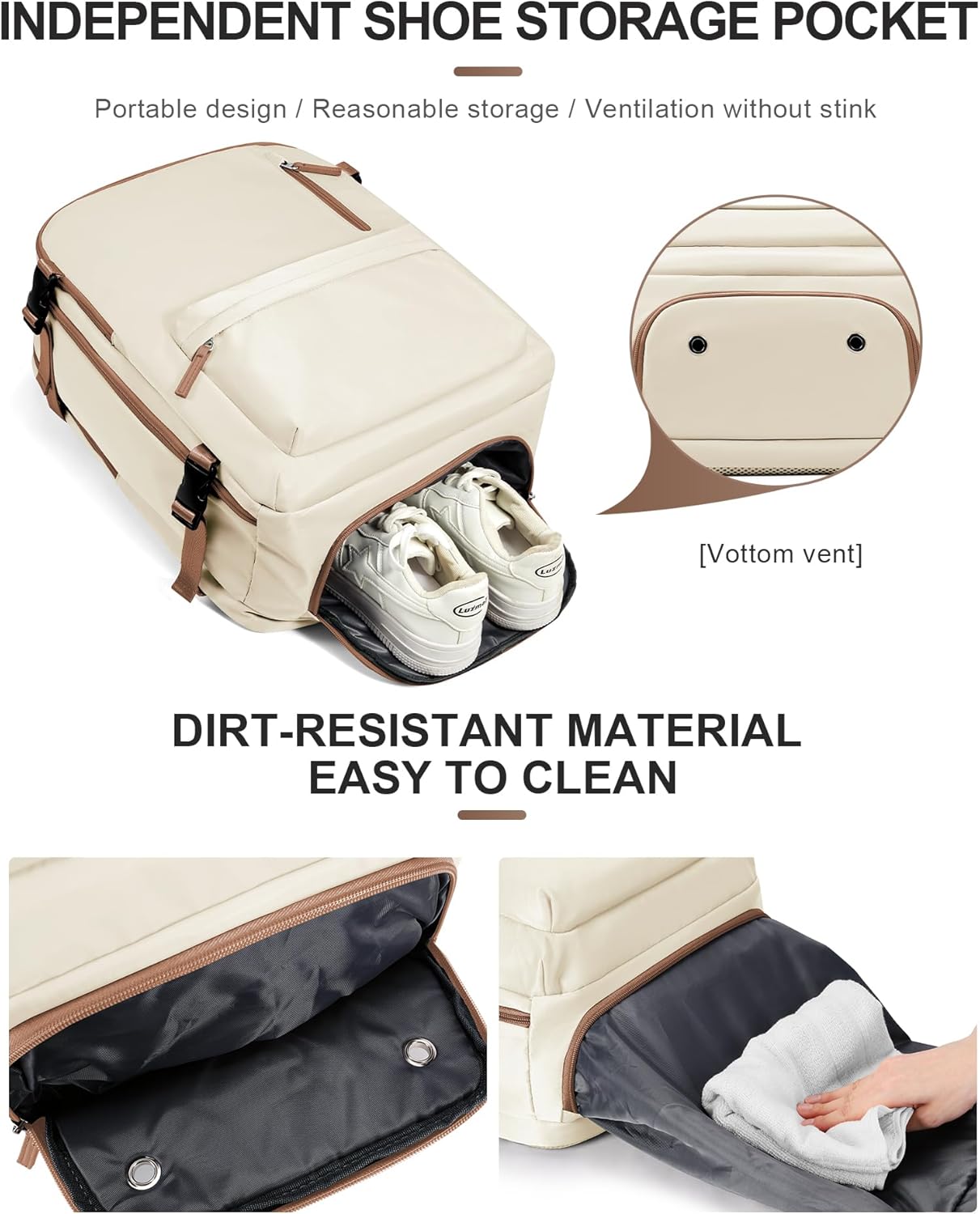 WONHOX Large Travel Backpack Carry on Flight Approved Laptop Work Business Backpack for Women Men Mochila de Viaje