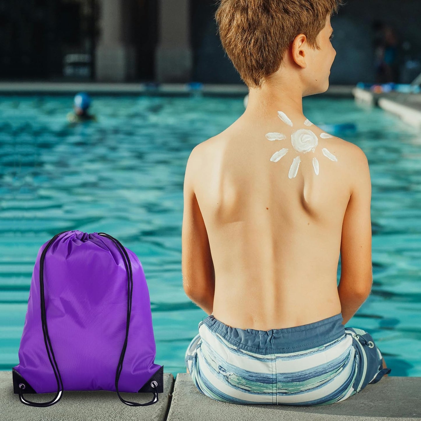 50 Pcs drawstring backpack,multi functional drawstring bag Bulk,Draw String Bags,Cinch Bag essential for gym travel, nunisex, loose and portable (50, Purple)