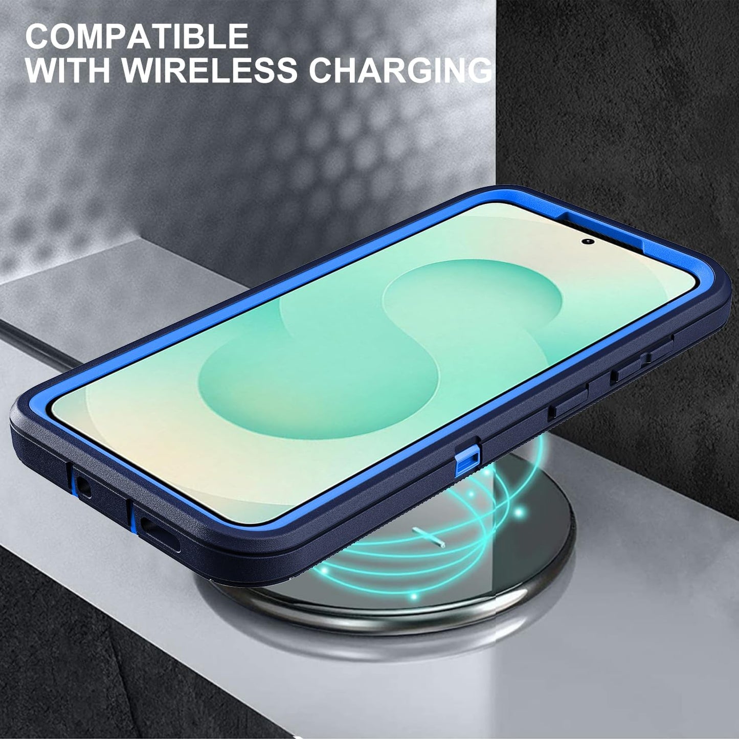 for Samsung Galaxy S25 Plus Case, Military Grade 3 in 1 Heavy Duty Shockproof/Drop Proof/Dust Proof Case with 2Pcs Tempered Glass Screen Protector & 1PcsCamera Lens Protector (Navy Blue)