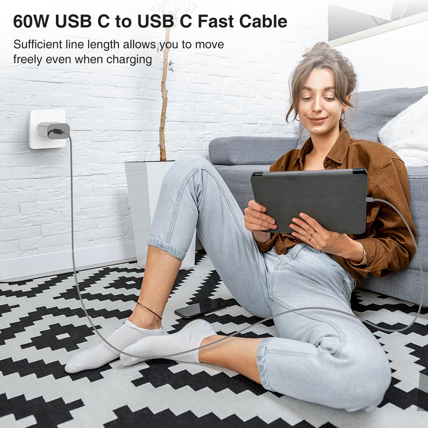 iPhone 17 16 15 Charger Block and 10ft Type C to C Cable Cord Long, 20W USB C Fast Charging Plug for Apple iPhone 17 Pro Max/17 Air/16 Pro Max/16 Plus/15 Pro/15/AirPods/iPad/Mini Wall Cube Brick Box