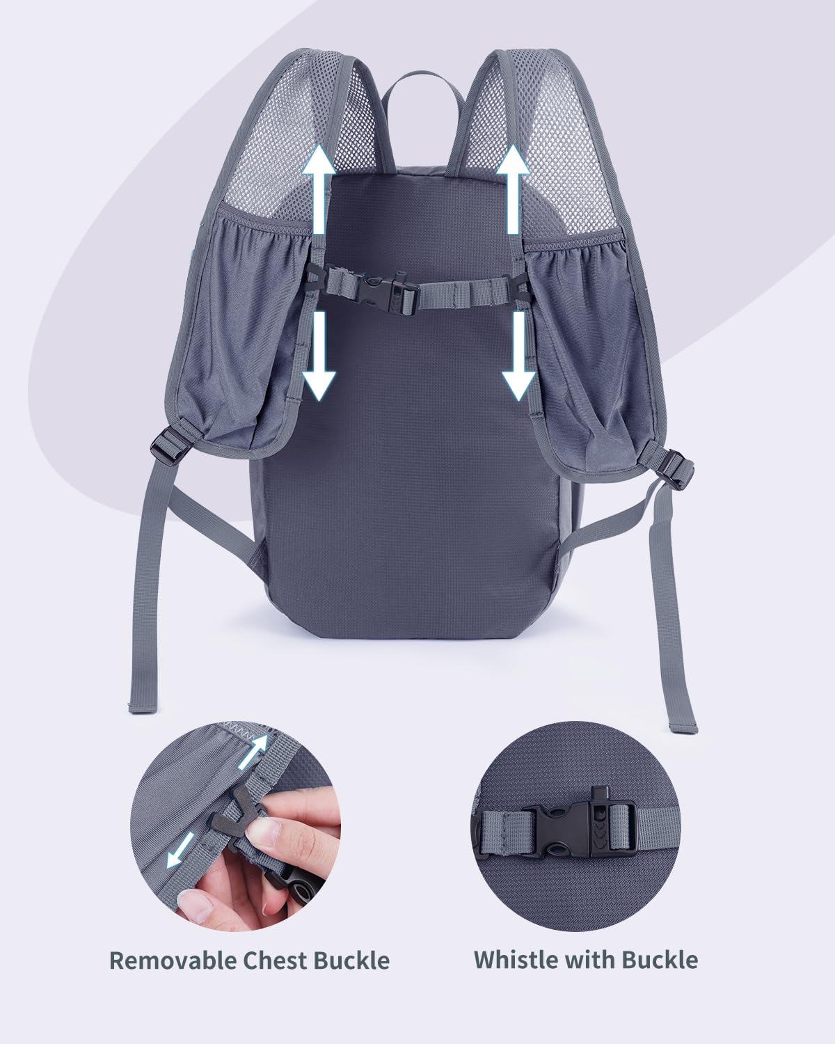 Blue Quartz 15L Hiking Backpack with Chest Pockets for Phone, Ultralight Hiking Daypack with Sternum Straps, Lightweight Foldable Packable Back Pack for Women Men(patent pending)