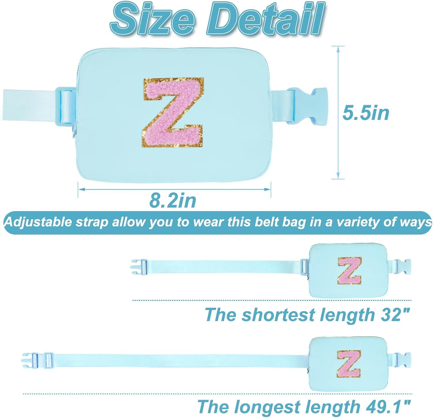 Birthday Gifts for 4 5 6 7 8 9 10 11 12 13 Year Old Girls,Graduation Gifts for Teens Kids Daughter Sister Her,Fanny Pack Crossbody Bag Belt Bag Cute Trendy Stuff | Blue,Z