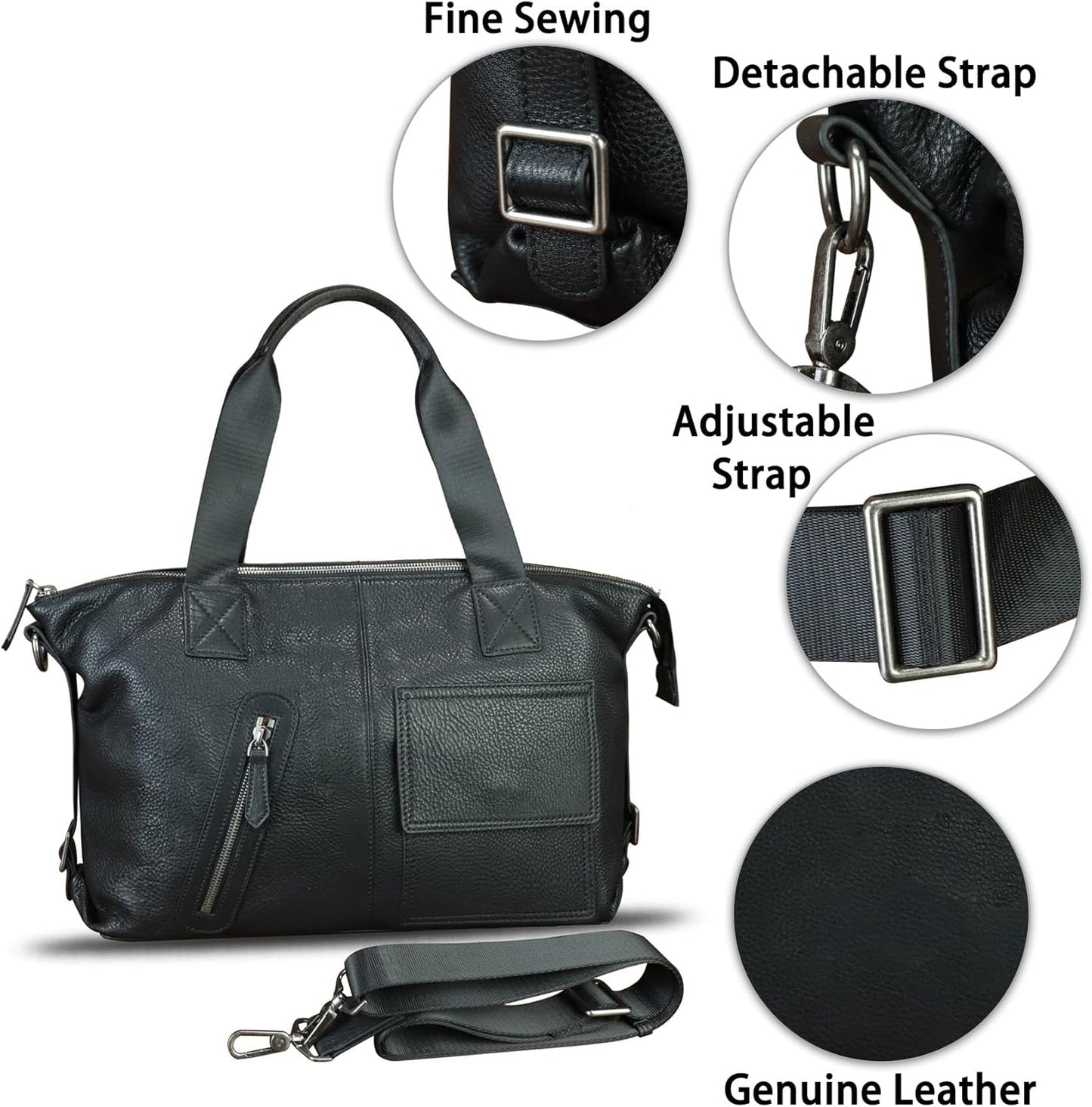 Genuine Leather Messenger Bag and Briefcase Purse for Men Leather Top Handle Handbags Satchel Shoulder Bag for Laptop Strap