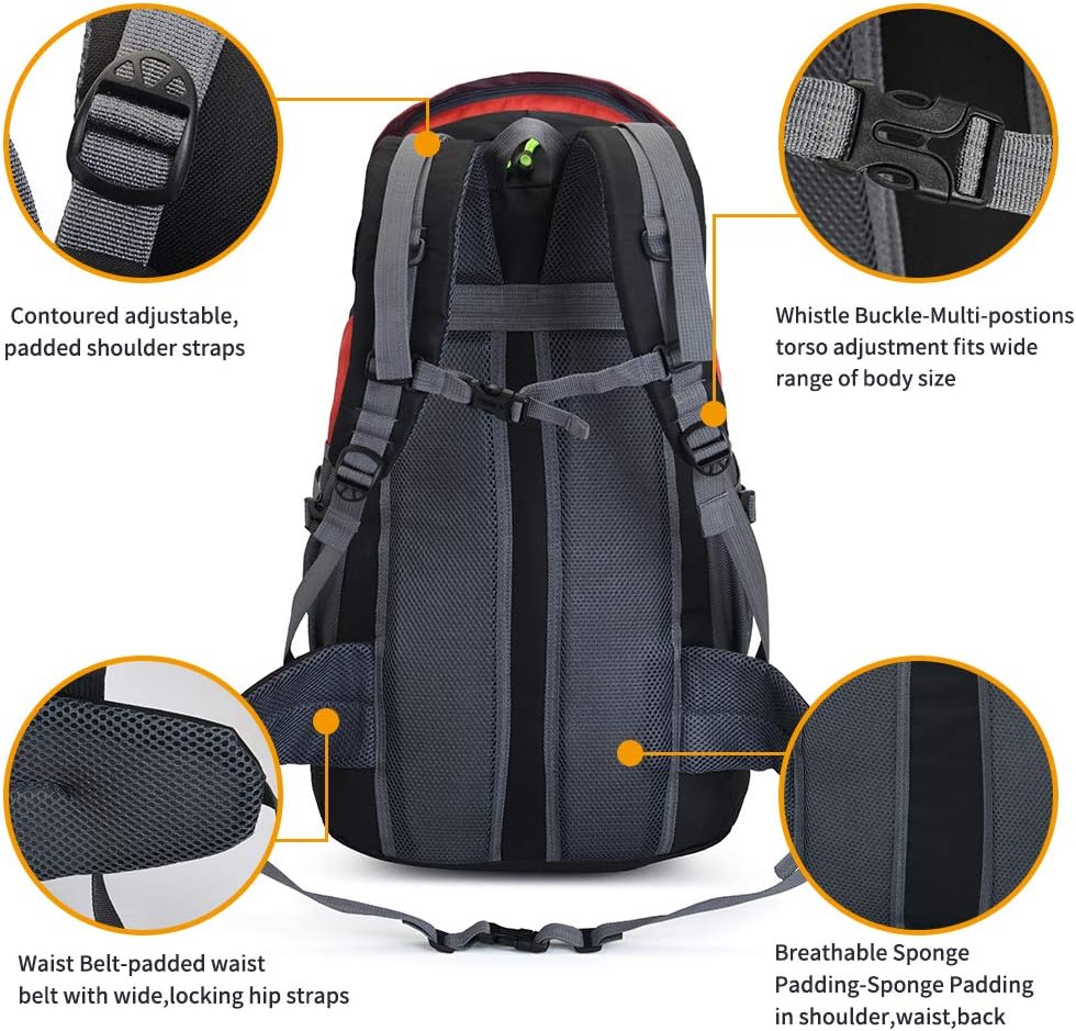 50L Hiking Backpack, Waterproof Lightweight Daypack for Outdoor Camping Travel