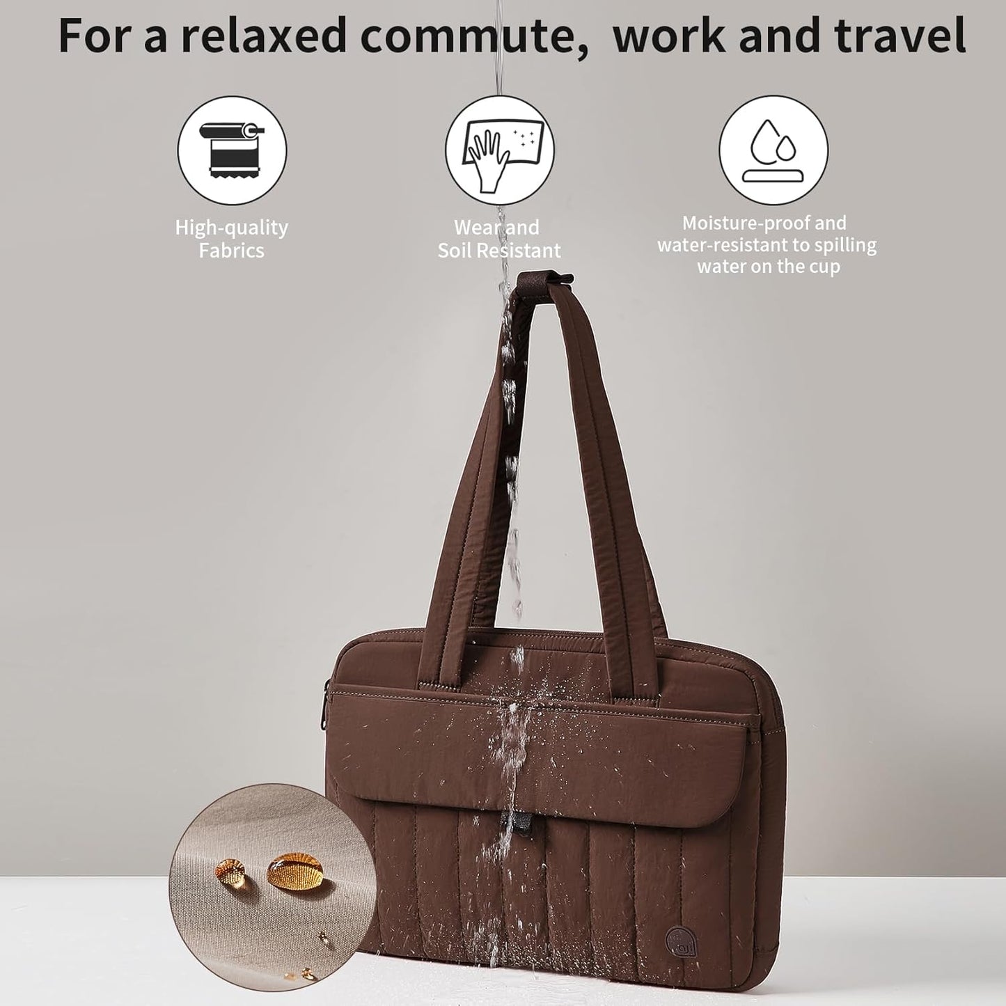 aji Laptop Tote Bag for Women, 14Inch & 16 Inch Laptop Tote Bag with Luggage Trolley Strap for Work/Travel/College/Daily