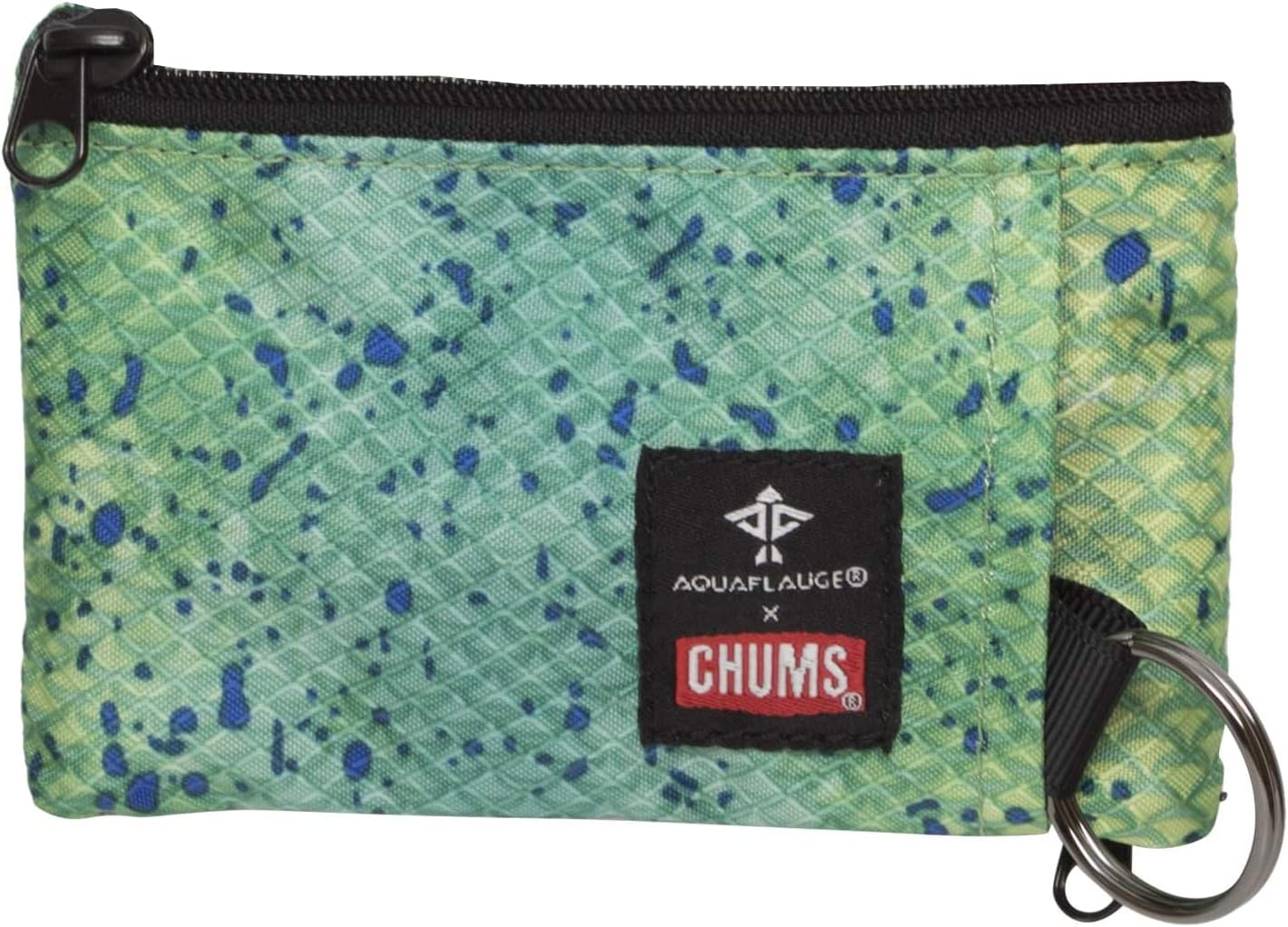 Chums Surfshorts Wallet - Lightweight Slim Wallet w/ RFID Blocking Card - Zippered, Minimalist Wallet w/Key Ring - Patterns