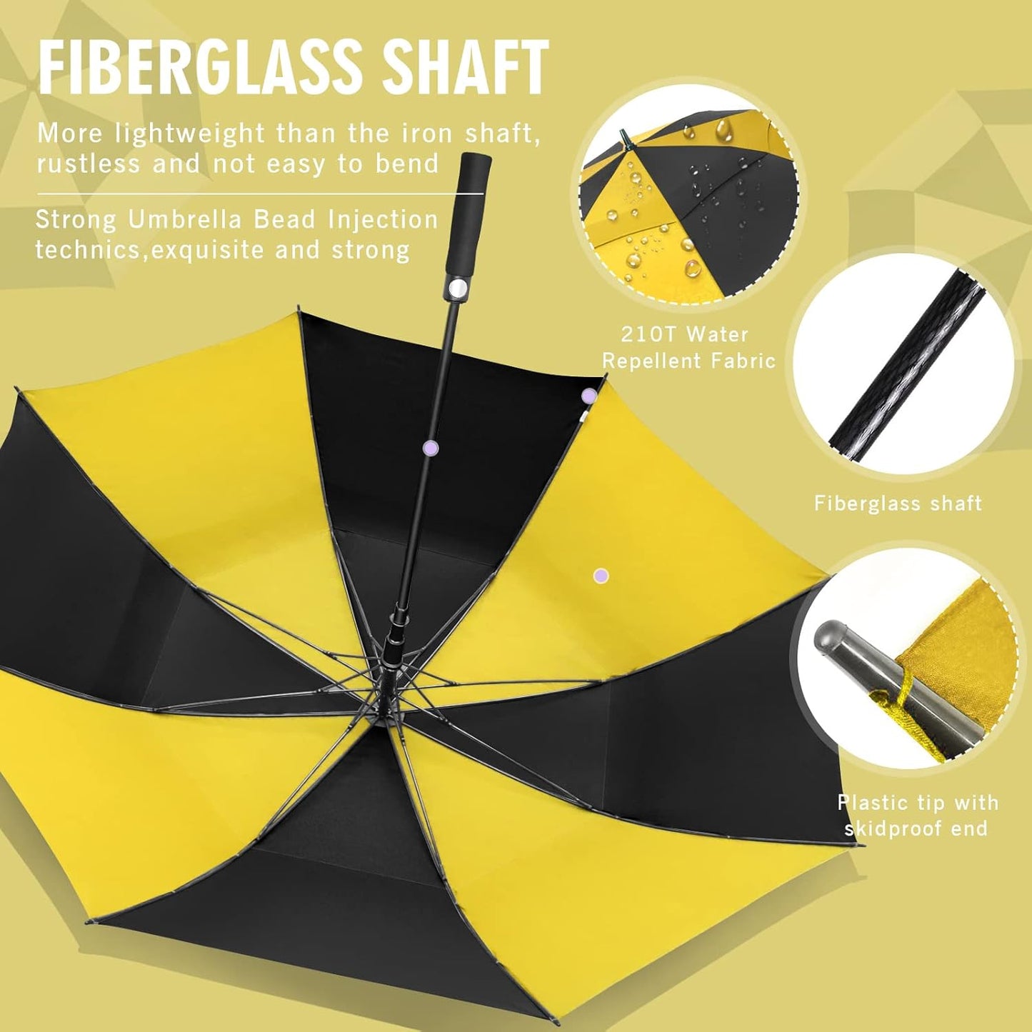 ZOMAKE Golf Umbrella Windproof, Extra Large Oversized Heavy Duty Double Canopy for Rain, Sports Games & Push Cart(51/54/62/68/72Inch)