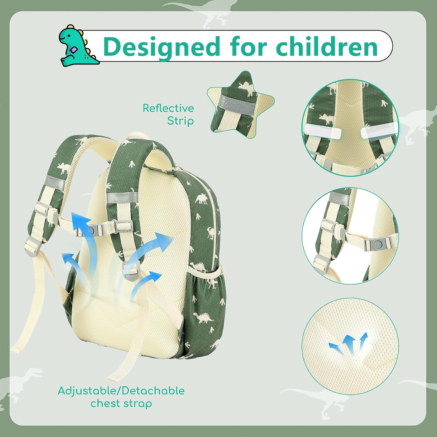 CAMTOP Preschool Backpack for Kids Boys Girls Toddler Backpack Kindergarten School Bookbags for Age 3-8