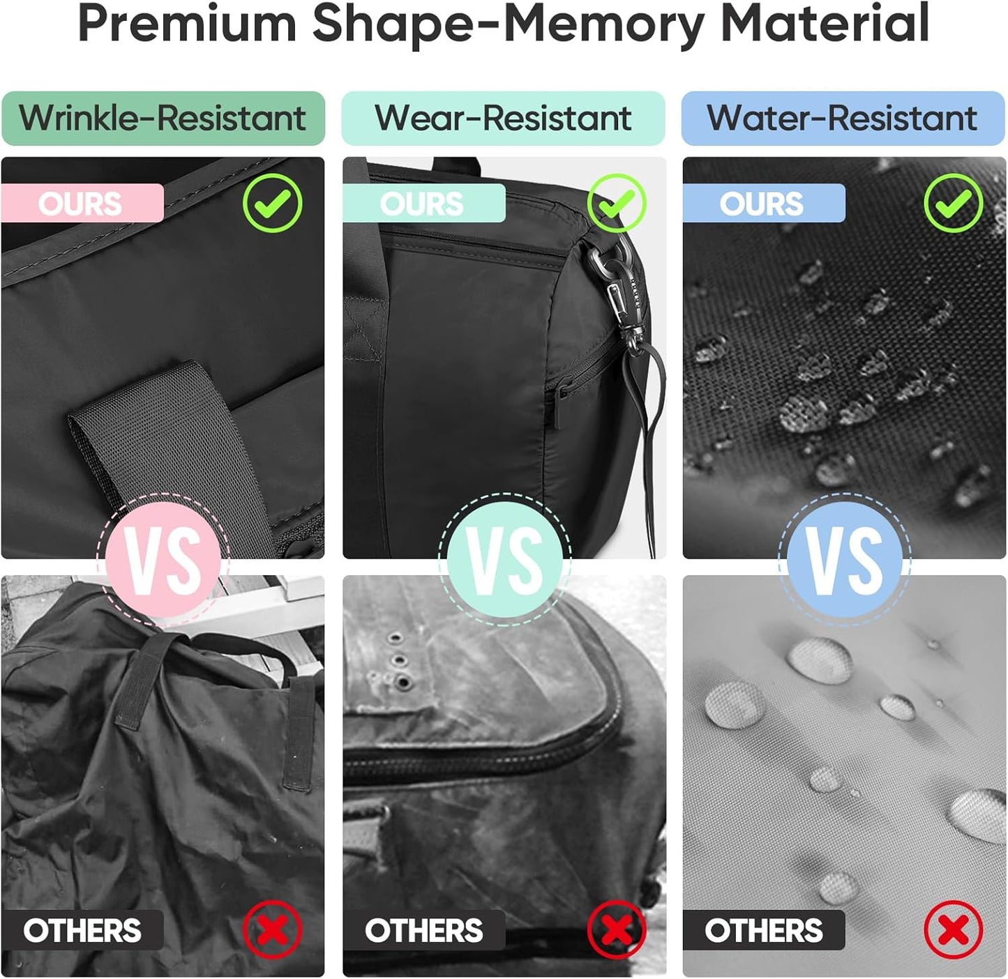 BALEINE Gym Bag for Women and Men, Duffel Bag for Sports, Gyms and Weekend Getaway, Waterproof Dufflebag with Shoe and Wet Clothes Compartments, Lightweight Carryon Gymbag (Black)