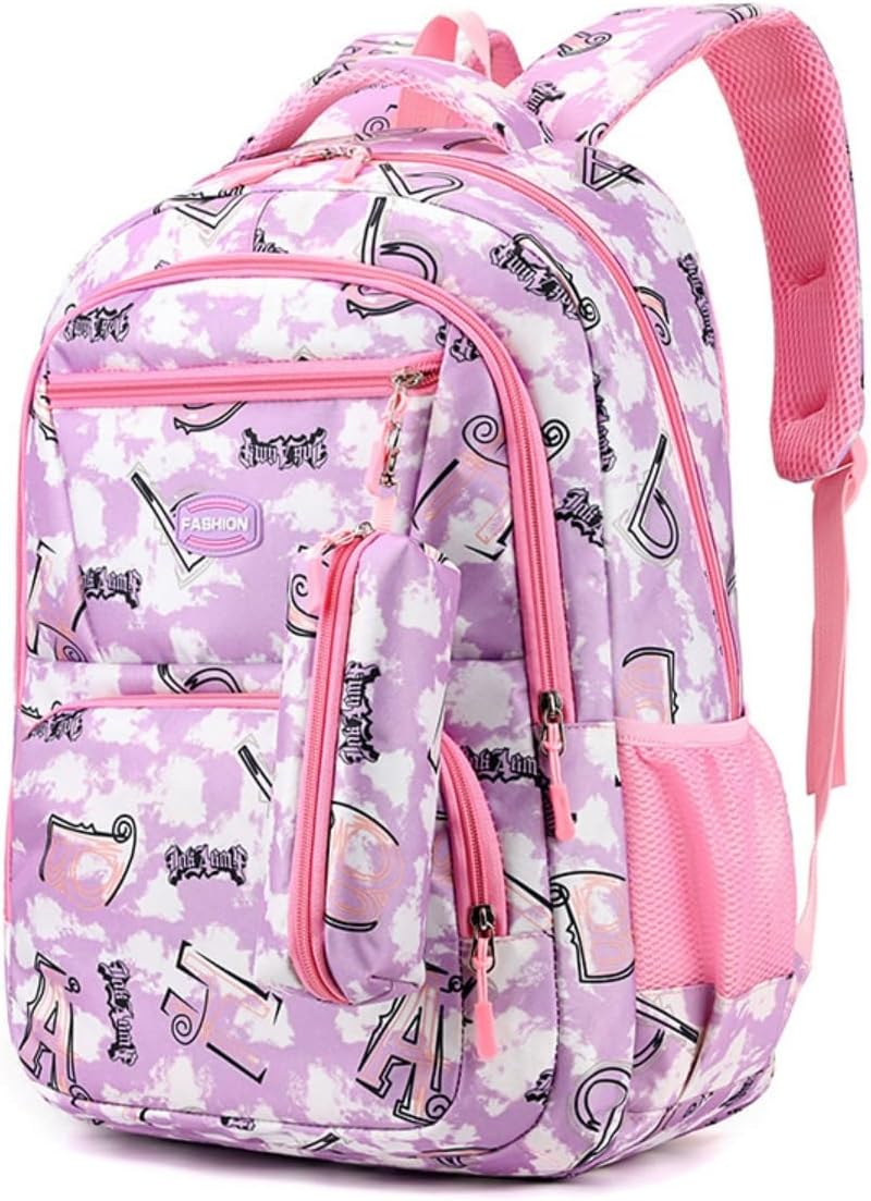 Kid Backpack for Girls Boys Bookbag Elementary Middle School Backpacks Kids School Bag Travel Back Pack(Purple)