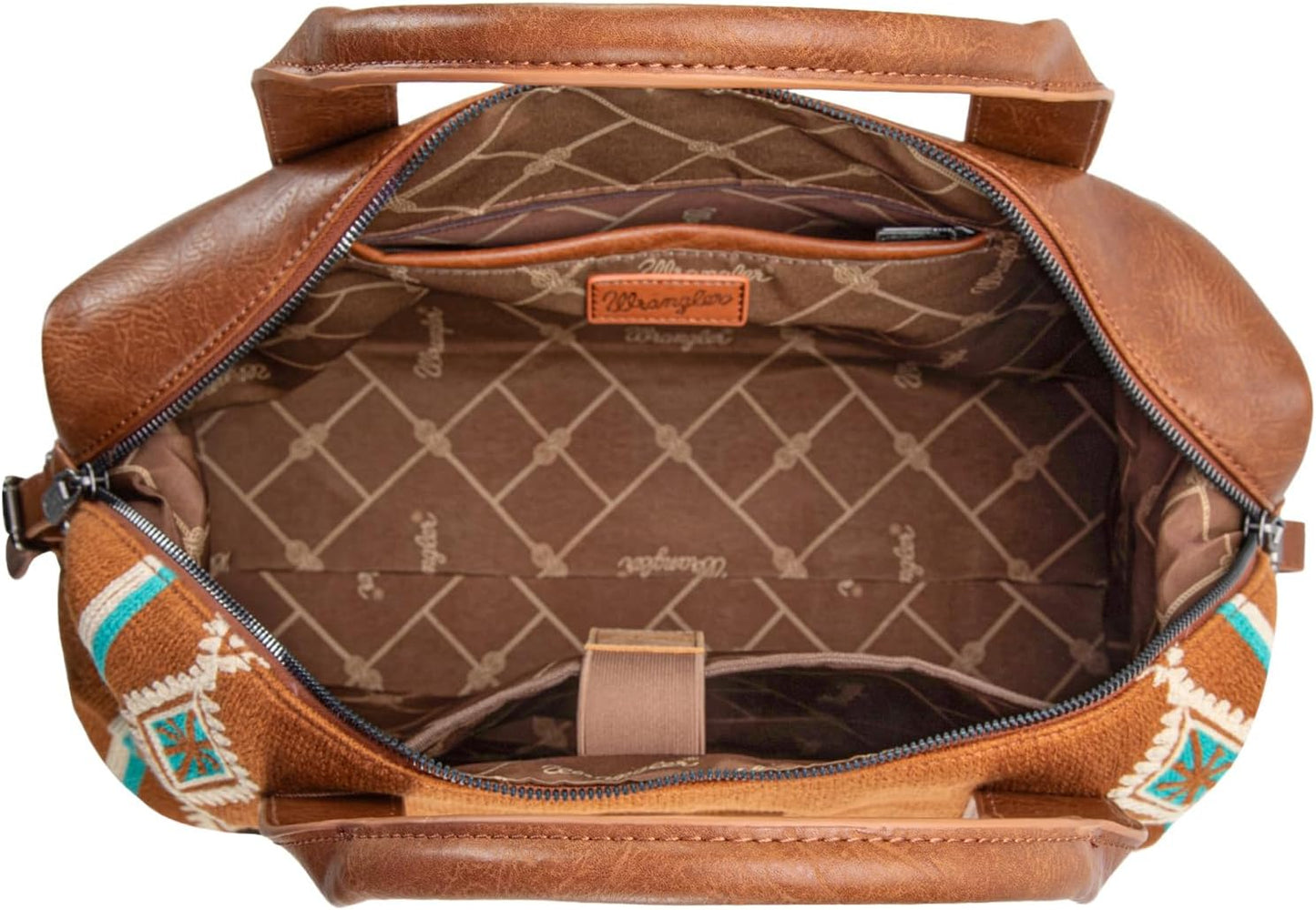 Wrangler Duffel Bag for Women Large Travel Weekender Bag Tapestry Designer Carry On Bags, Brown