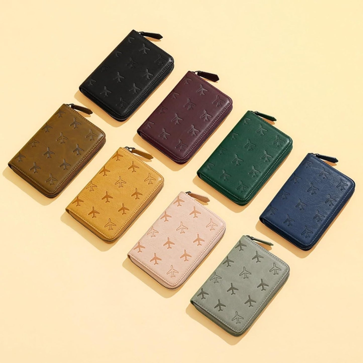 Passport Holder for Travel RFID Blocking Wallet Women Handbag Credit Cards Flight Ticket Organizer Card Holder (Brown)