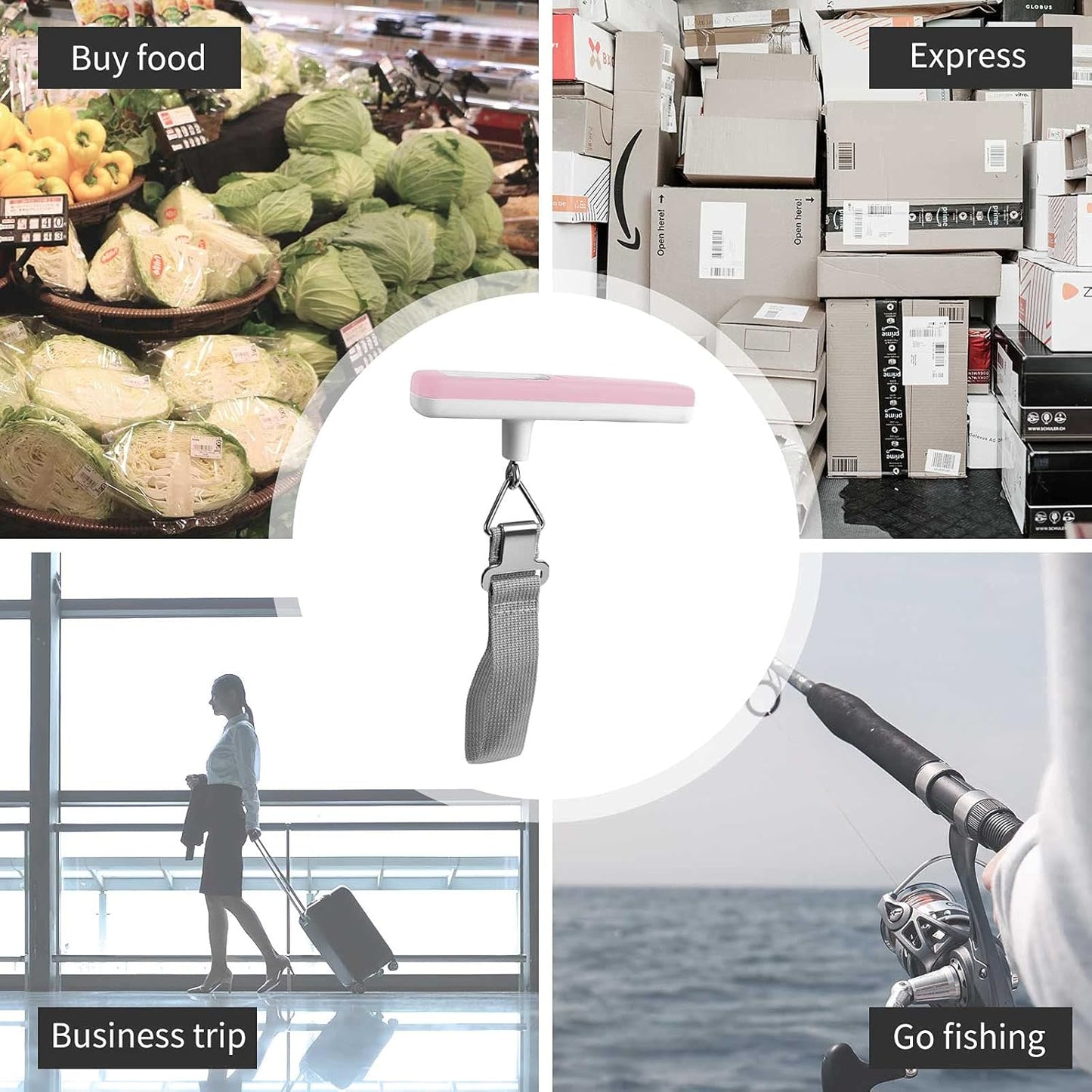 pack all 110 Lbs Luggage Scale, Digital Handheld Luggage Scale, Travel Weight Scale for Luggage