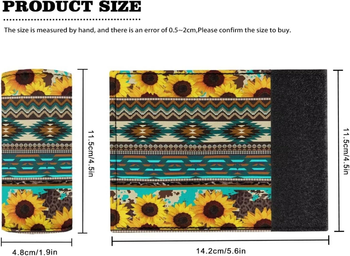 Sunflower Luggage Handle Wraps for Suitcase,2 Pcs Luggage Tags Geometric Suitcase Tags Identifiers for Women Girls Portable Suitcase Protective Handle Cover Reusable