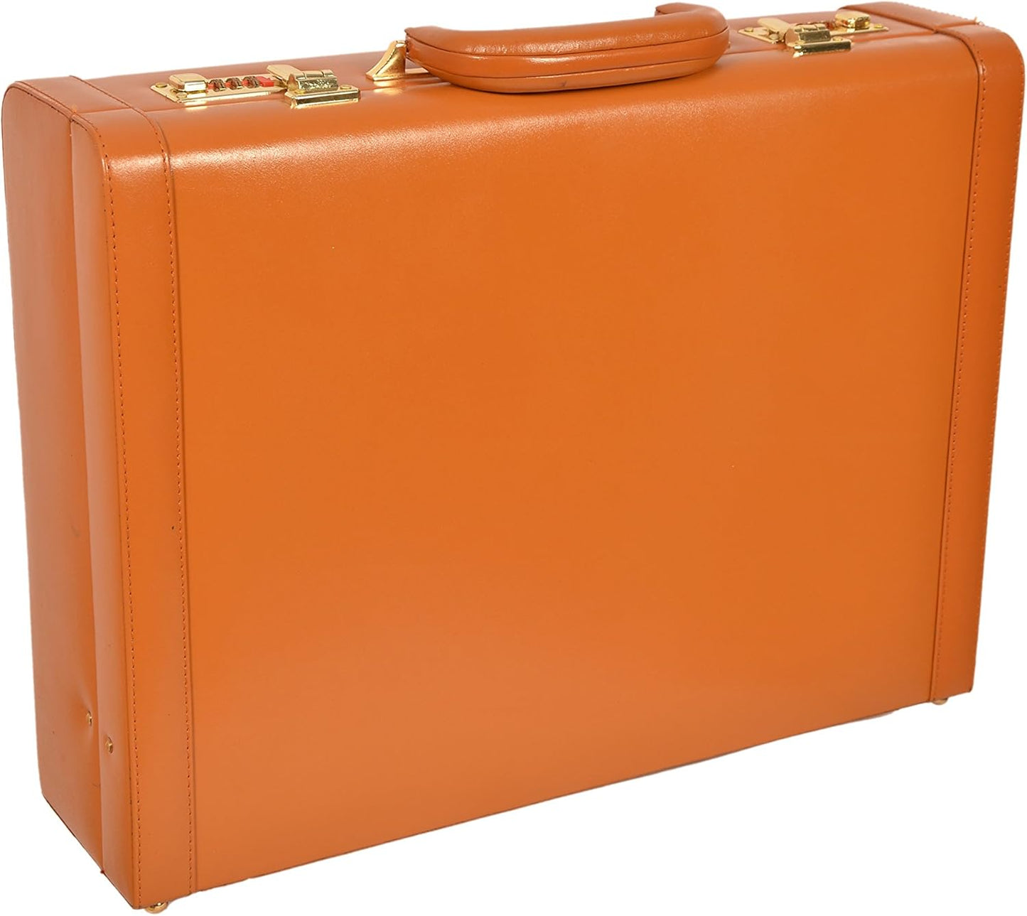 ZINTLeathers Men's Genuine Leather Hard Briefcase Attache Vintage Style