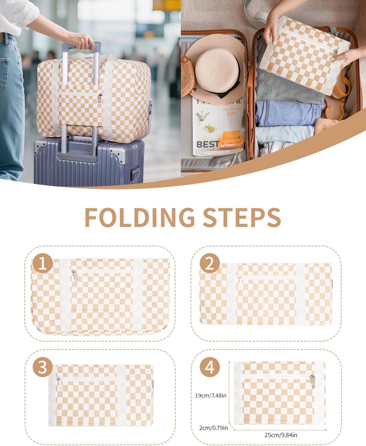 For Spirit Airlines Personal Item Bag 18x14x8 Foldable Travel Duffel Bag Tote Carry on Luggage Duffle Overnight for Women and Men