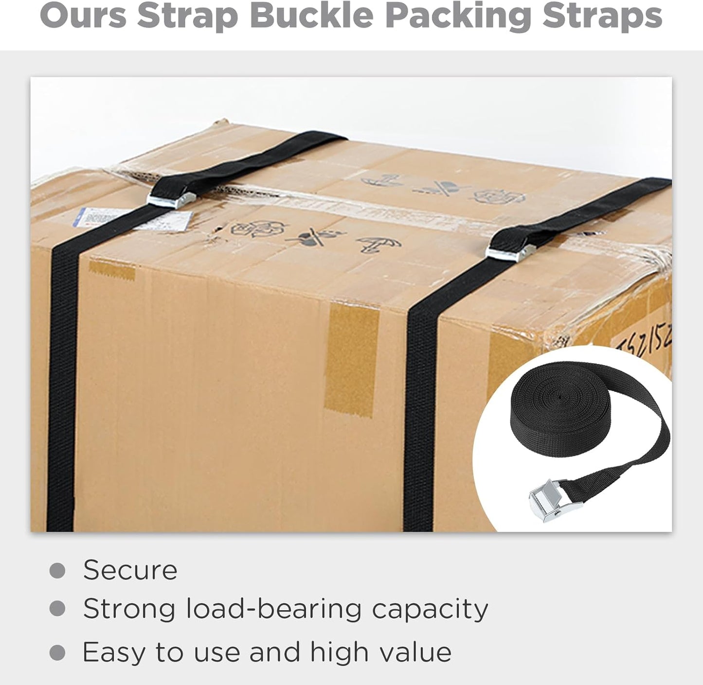Riakrum 15 Pack 20 Feet Lashing Straps Adjustable Kayaks Tie Down Cam Buckle Straps with Buckles up to 250lbs for Cargo, Luggage, Motorcycles, Truck, Car Roof Rack, Sup Surfboard(Black)