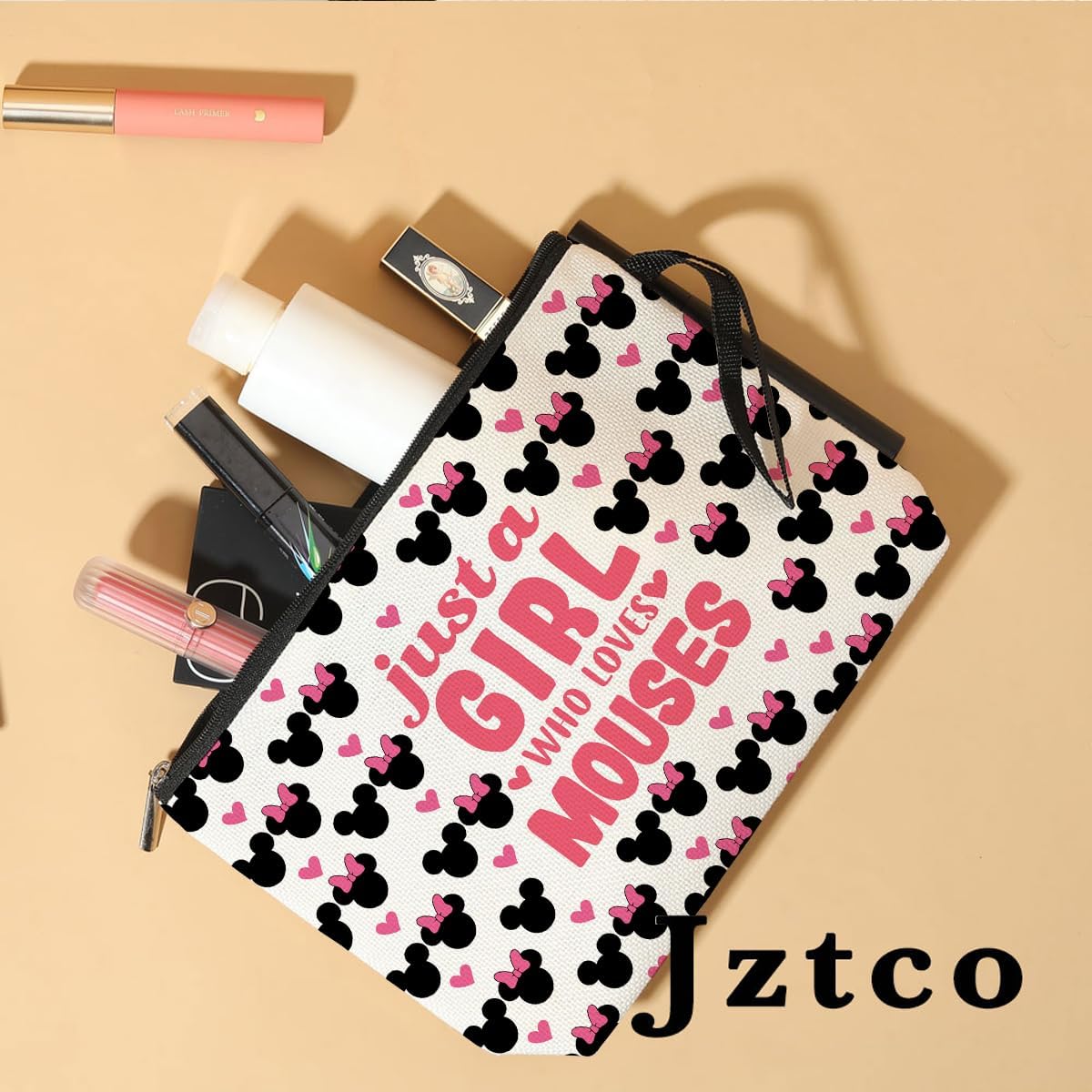 Jztco Mouse Themed Gifts Cute Mouse Cosmetic Bags Cartoon Toiletry Bag Birthday Graduation Nurse Day Funny Makeup Bag Animal Lover Gifts for Women Teens Girls Mouses Lover Daughter Best Friend BFF