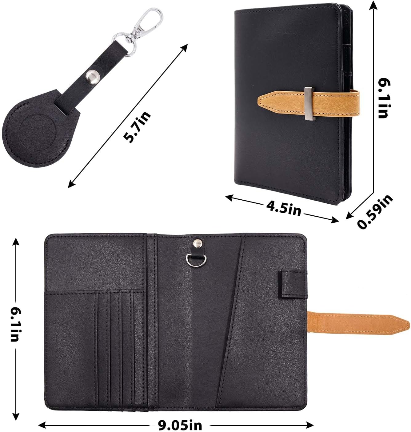 Deziliao Passport wallets, Mulit-purpose RFID Blocking Passport Holder AirTag Wallet, Travel Wallet(Black)