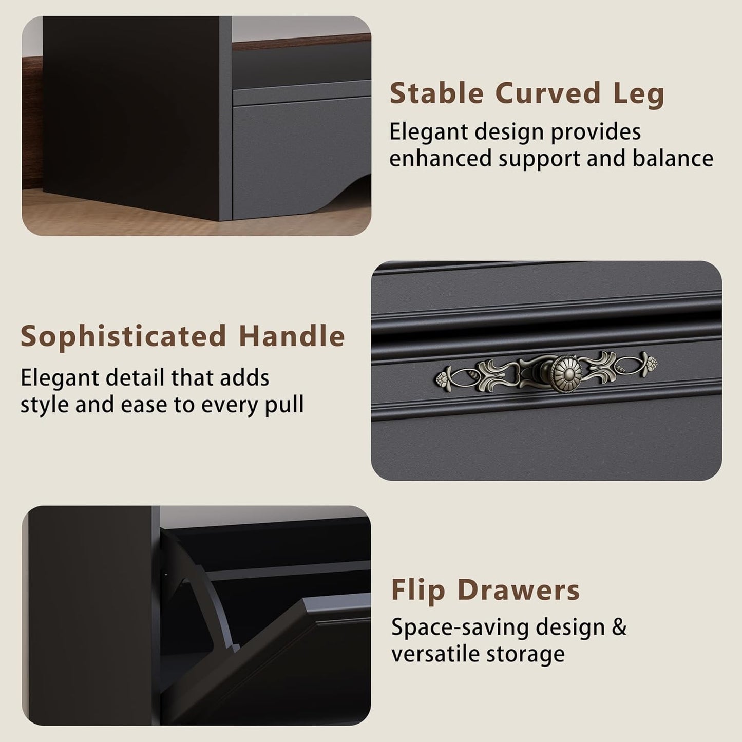 Shoe Cabinet for Entryway, Slim Shoe Storage Cabinet with Adjustable Shelves, Wooden Rack and Organizer for Small Spaces, Closet, Foyer, Hallway