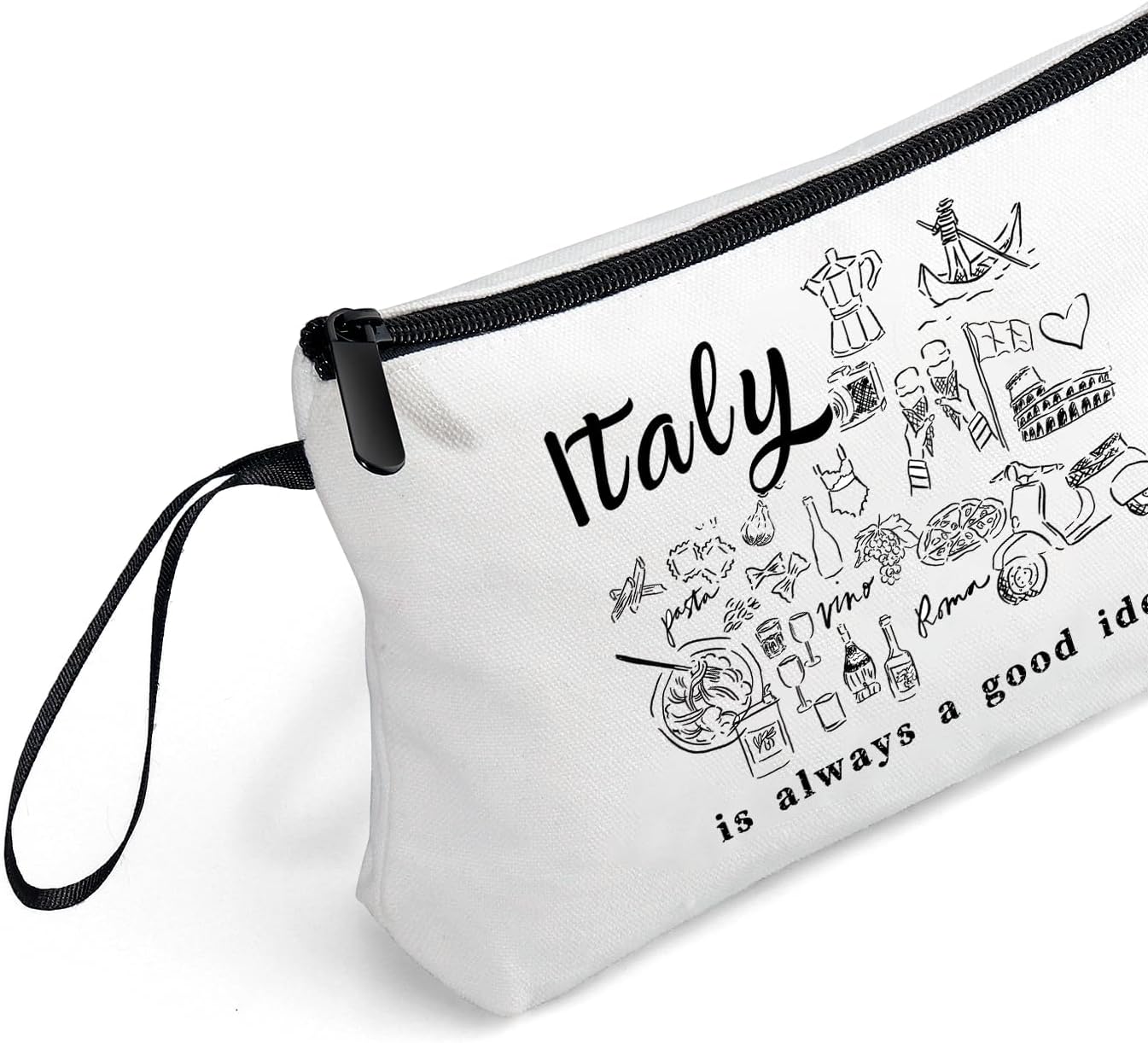 SEAMOON Italy Travel Trip Birthday Vacation Gifts for Friend Sister Girls International Travelers Women Small Cosmetic Makeup Bag with Mirror Christmas Gifts