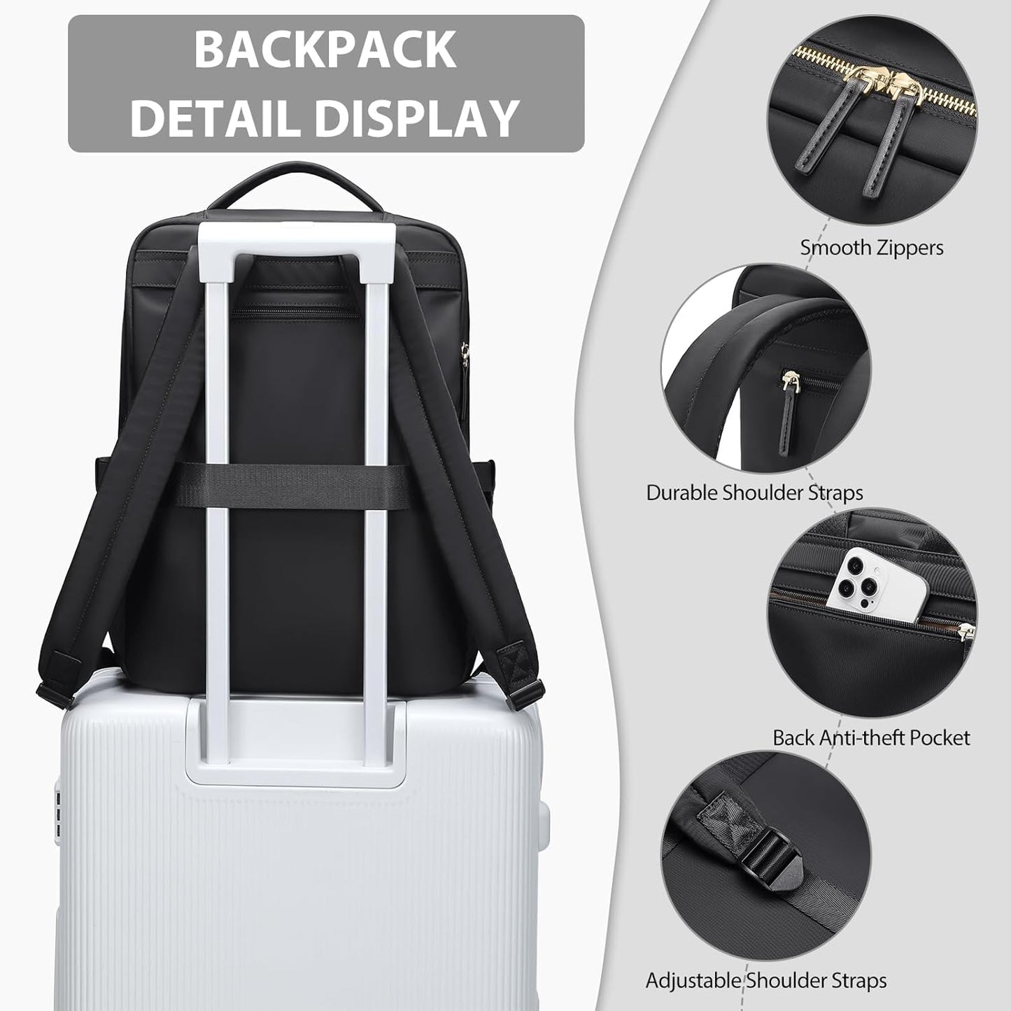 Laptop Backpack for Women, Work Business Traval Computer Backpacks with Laptop Compartment