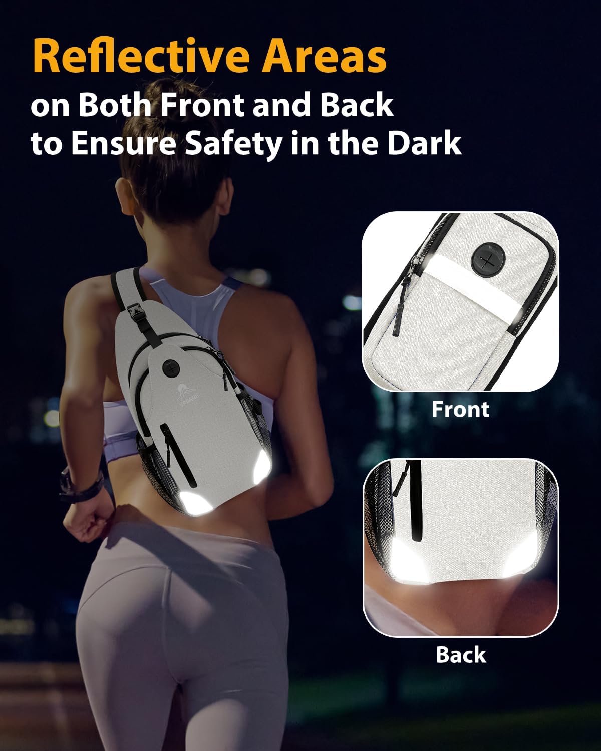 Sling Bag, Crossbody Bag for Men, Cross Body Hiking Backpack, Travel Daypack, Chest Pack with Chest Phone Holder