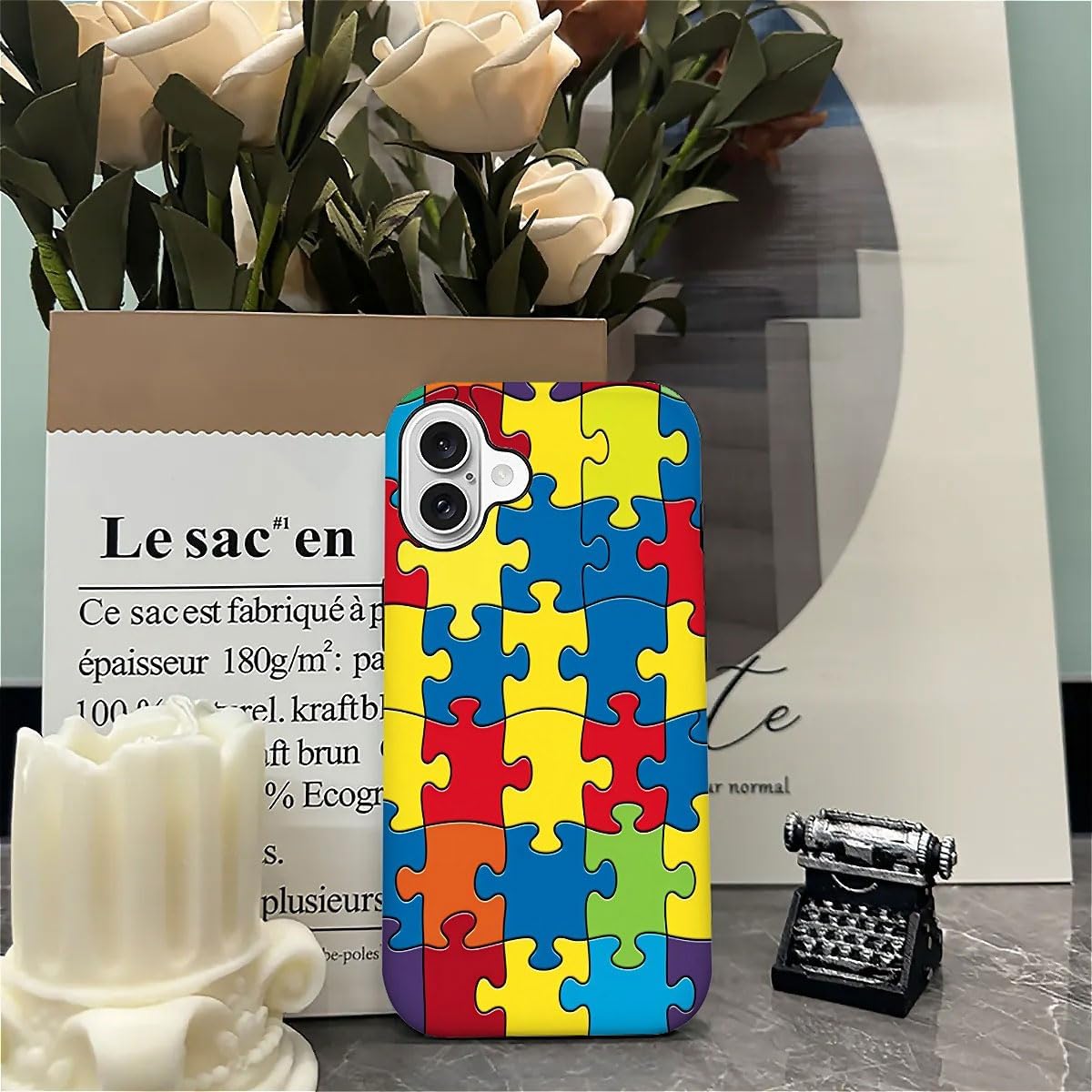 SEized Case Compatible with for iPhone 16 Plus,Color Puzzle Autism Phone Case for Girl Women Boy Men,Durable Protection Phone Case for iPhone 16 Plus