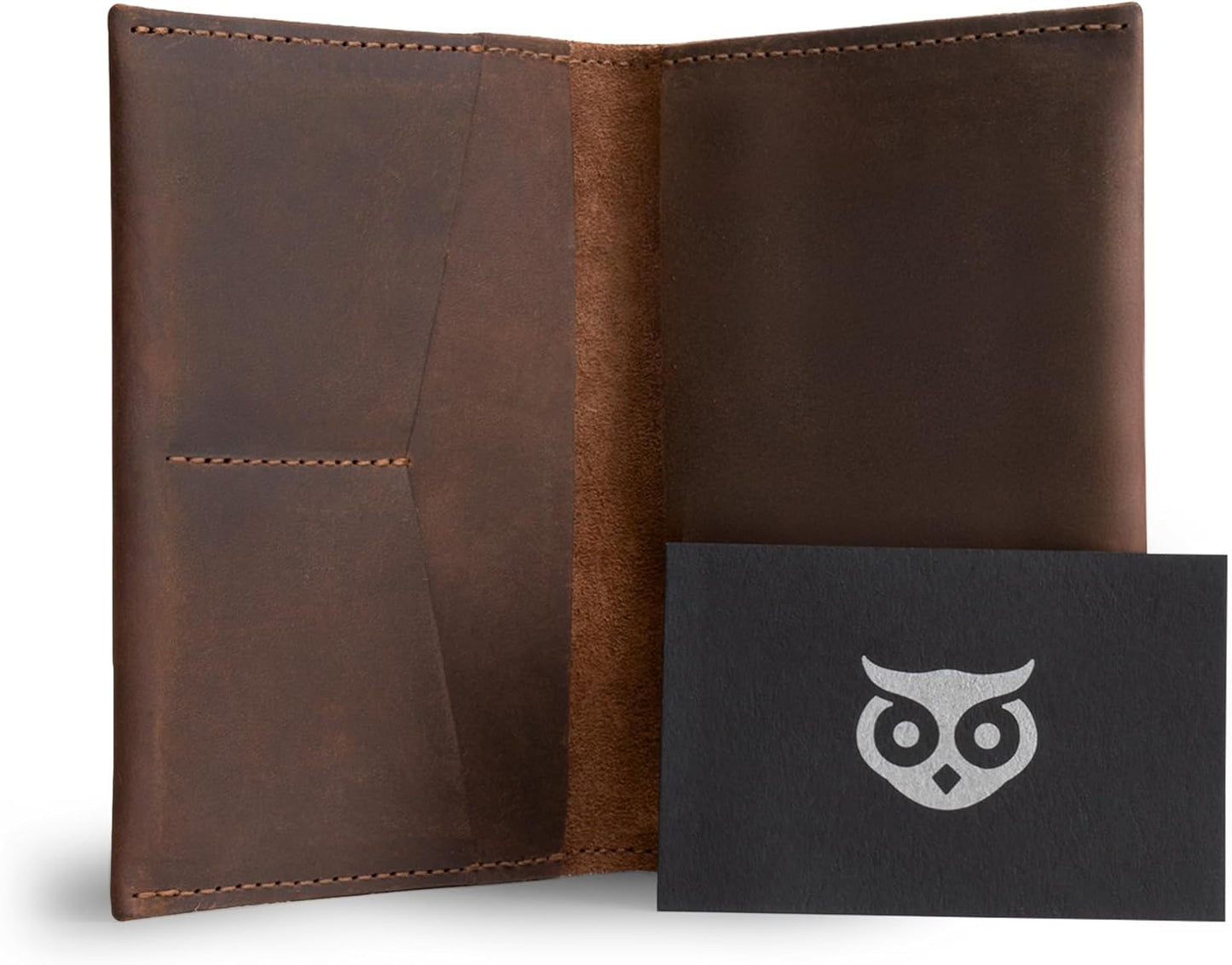 Hide & Drink, Passport and Card Organizer, Holds Up to 6 Cards Plus Folded Bills, Travel Essentials Sleeve Case, Full Grain Leather, Handmade, Bourbon Brown