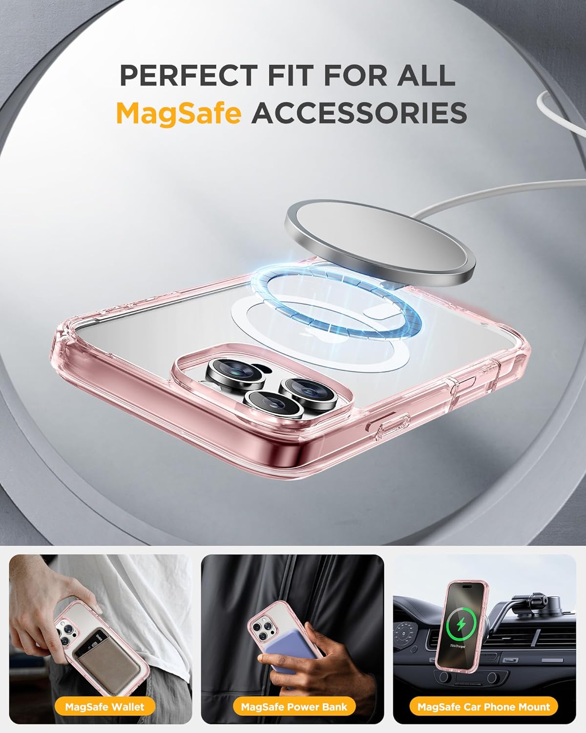 Miracase for iPhone 16 Pro Case Full-Body Phone with Built-in Glass Screen Protector, [Compatible