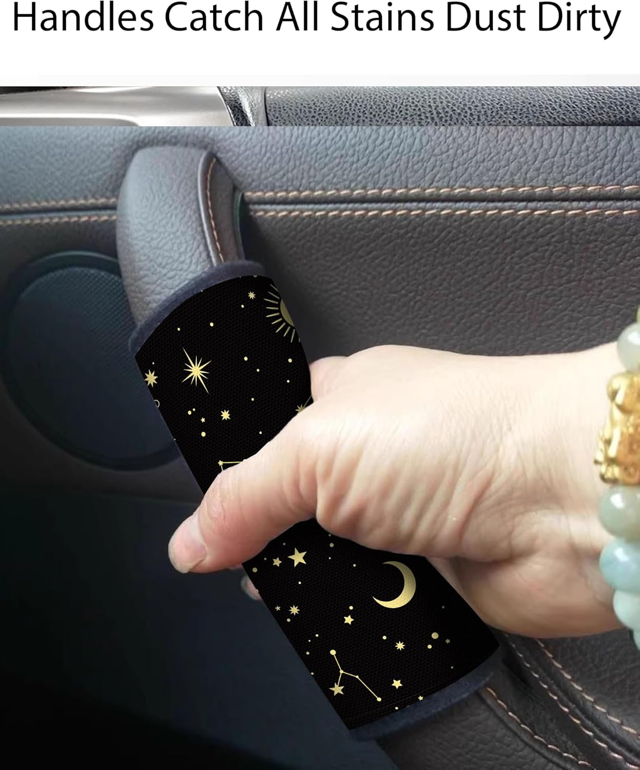 2 Pack Luggage Handle Wrap Travel Tags - Set of Luggage Tags for Suitcases, Identifiers, Marker, and Handle Covers - Cruise Accessories and Travel Gifts(Cute Moon Star
