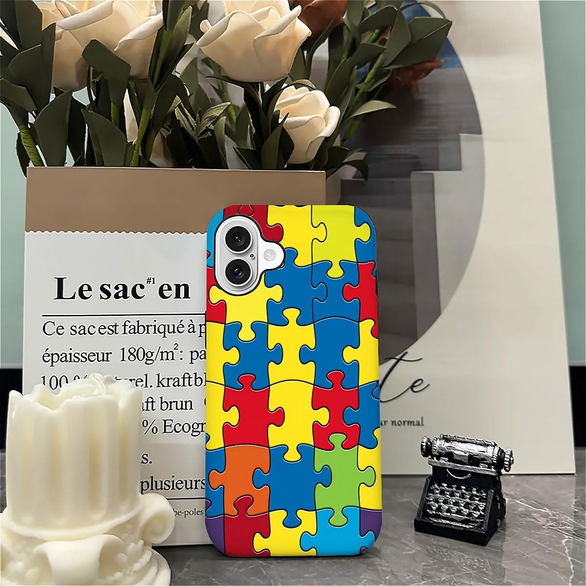 SEized Case Compatible with for iPhone 16,Color Puzzle Autism Phone Case for Girl Women Boy Men,Durable Protection Phone Case for iPhone 16