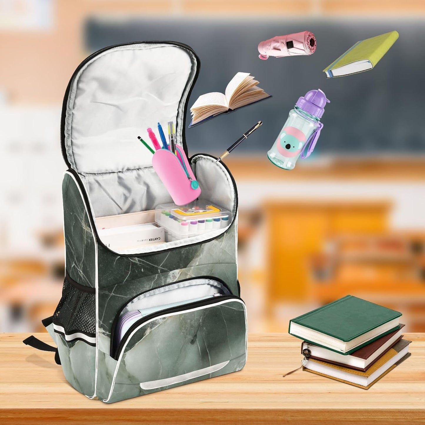 Marble Cute Backpack For Girls Kids Backpack Boys Teen School Bag Bookbag Travel Daypacks