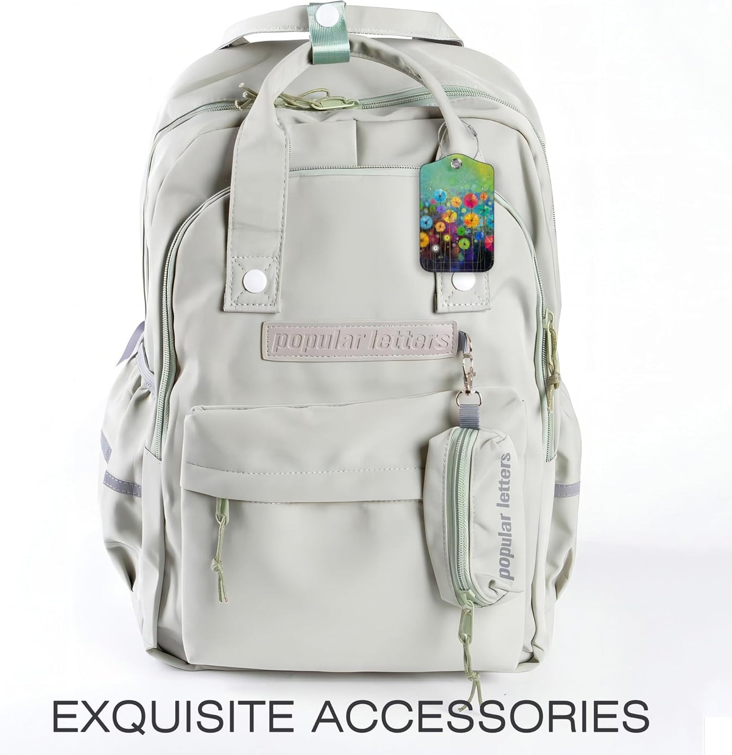2 Pack Luggage Tags,Floral Watercolor Painting PU Leather Idea Baggage Tag with ID Labels Privacy Cover Metal Ring Men and Women Travel Bag Labels