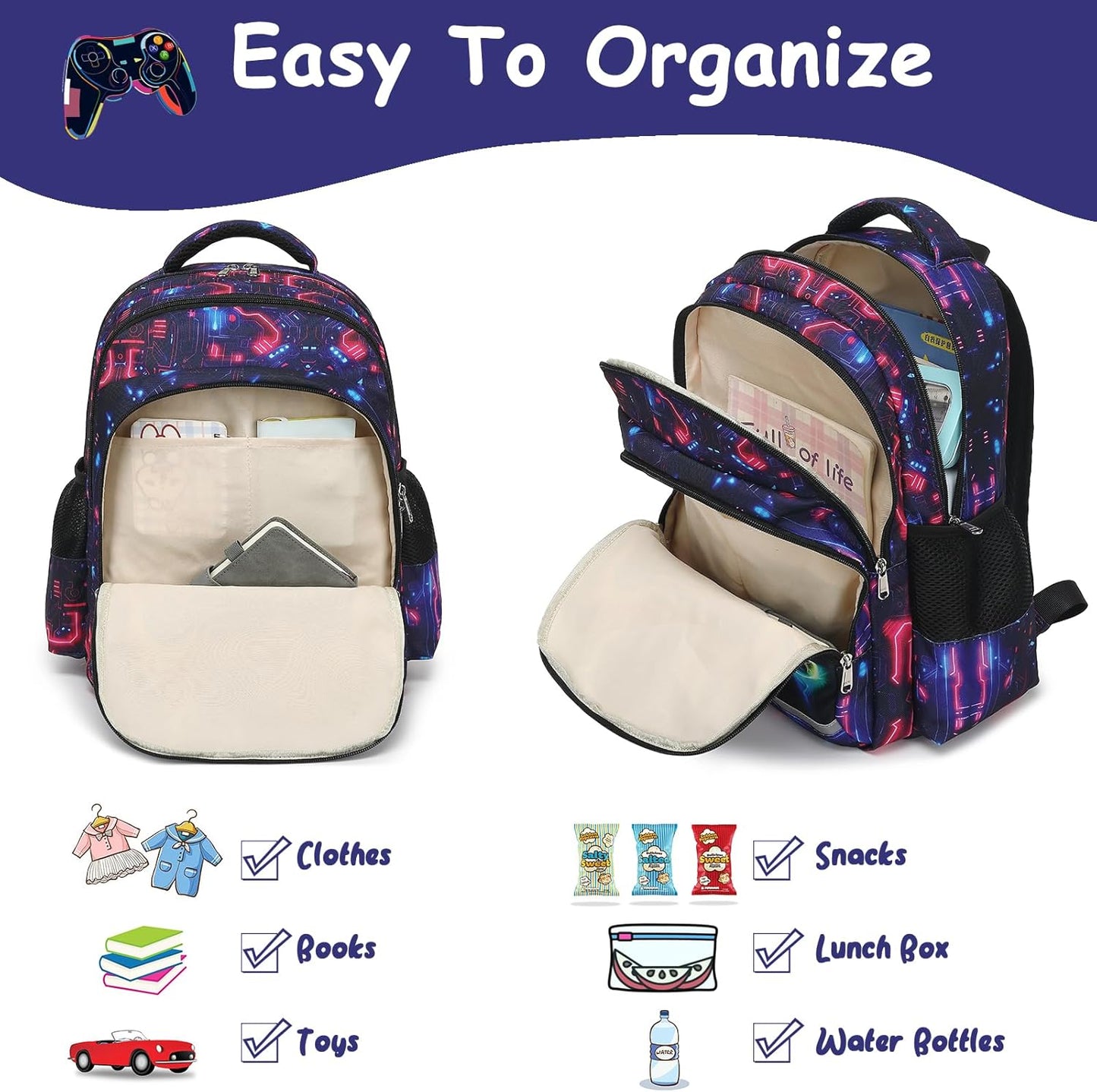 CAMTOP Backpack for Kids Boys Girls Preschool Backpacks with Lunch Box Toddle Kindergarten BookBag Set