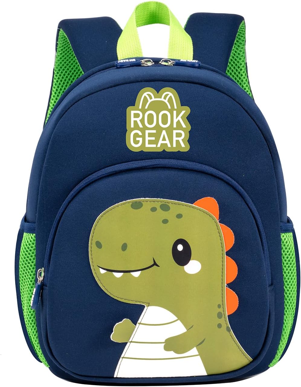 Lightweight and breathable children's dinosaur schoolbag, made of SBR diving fabric, suitable for kindergarten backpacks (black, Large)