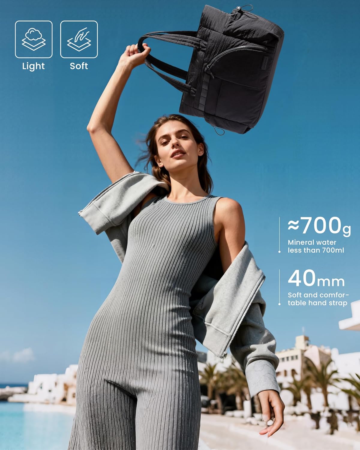 LOVEVOOK Tote Bag for Women, Puffer Bag and Work Bags with Laptop Compartment for Travel, Lightweight Shoulder Bag Handbag