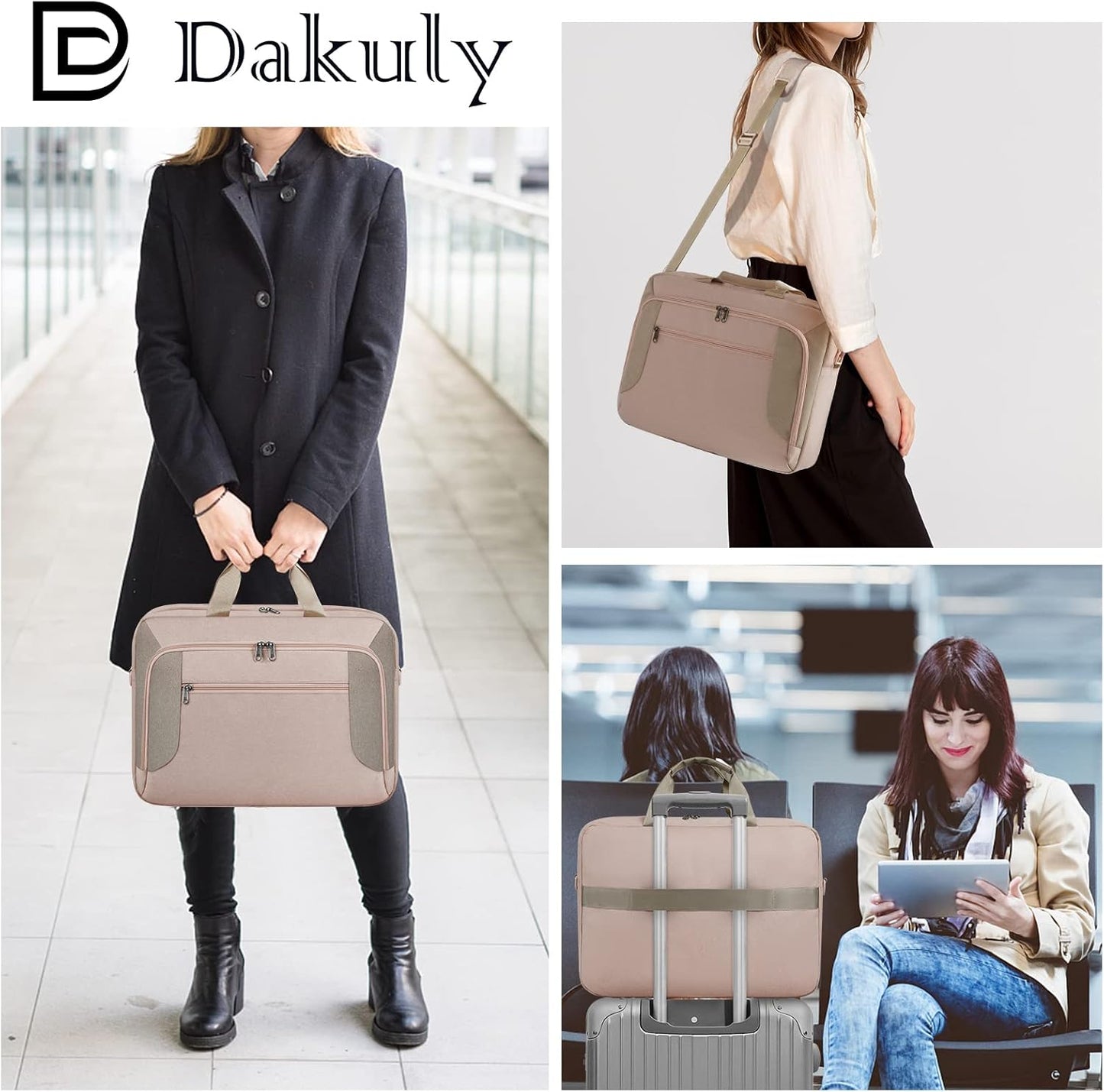 Laptop Bag 15.6 Inch Laptop Briefcase Computer Bag for Men Women Waterproof Business Office Work Large Laptop Case 15.6 Inch Adjustable Shoulder Messenger Bag Pink